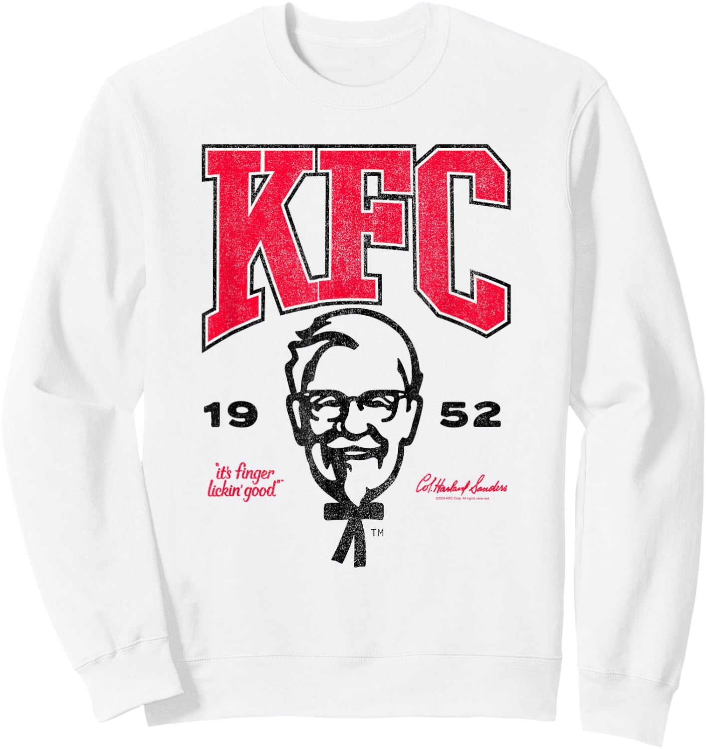 Officially Licensed KFC Colonel Sanders Chicken the Hard Way Sweatshirt - Sweatshirt | White
