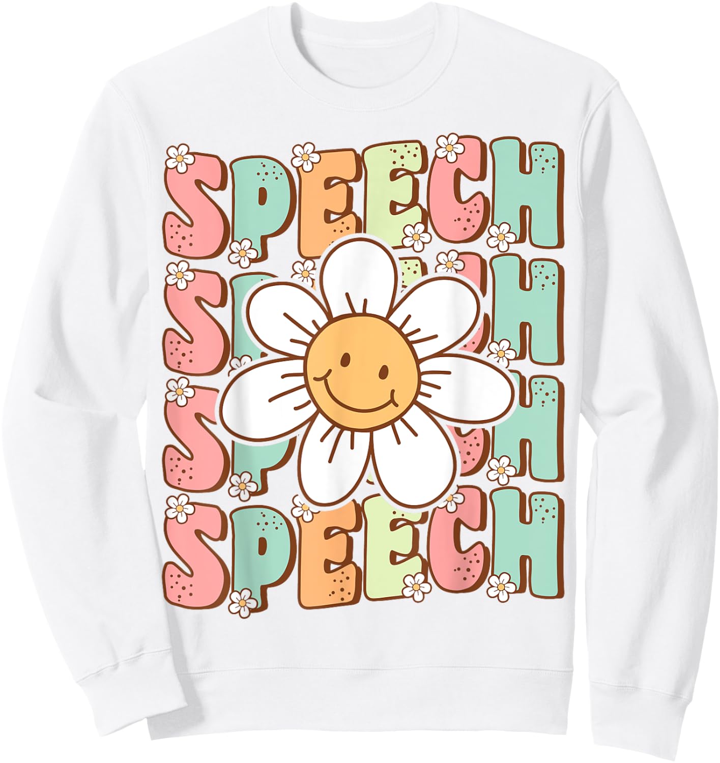 Groovy Retro Speech Language Pathologist Speech Therapist Sweatshirt - Sweatshirt | White