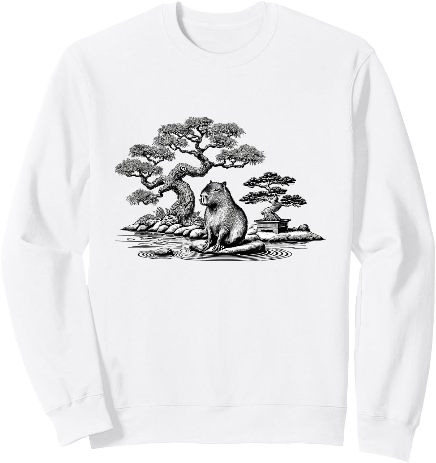 Retro Capybara Japanese Art Sweatshirt - Sweatshirt | White