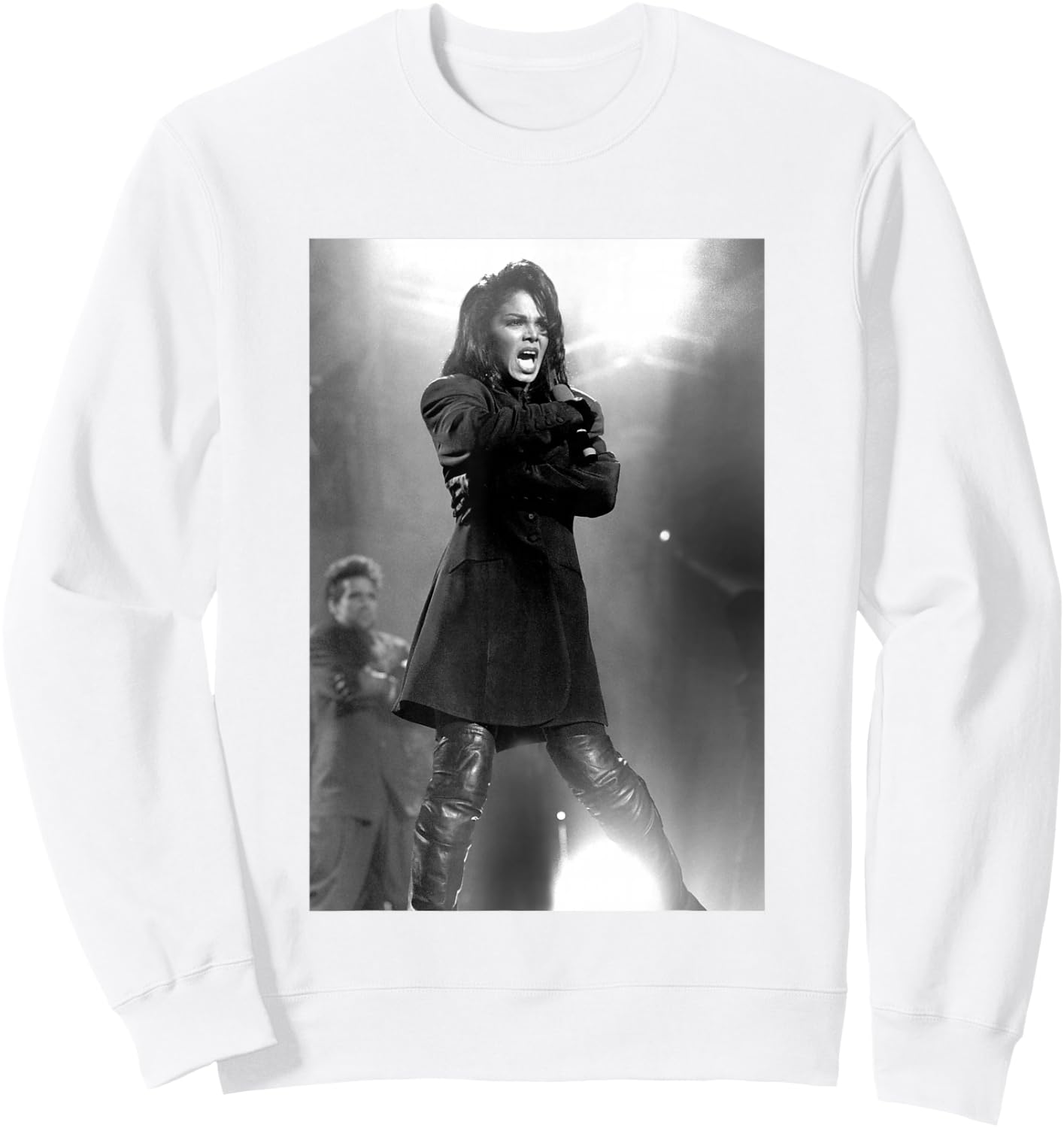 Janet Jackson Singing Live On Stage by Stephen Wright Sweatshirt - Sweatshirt | White