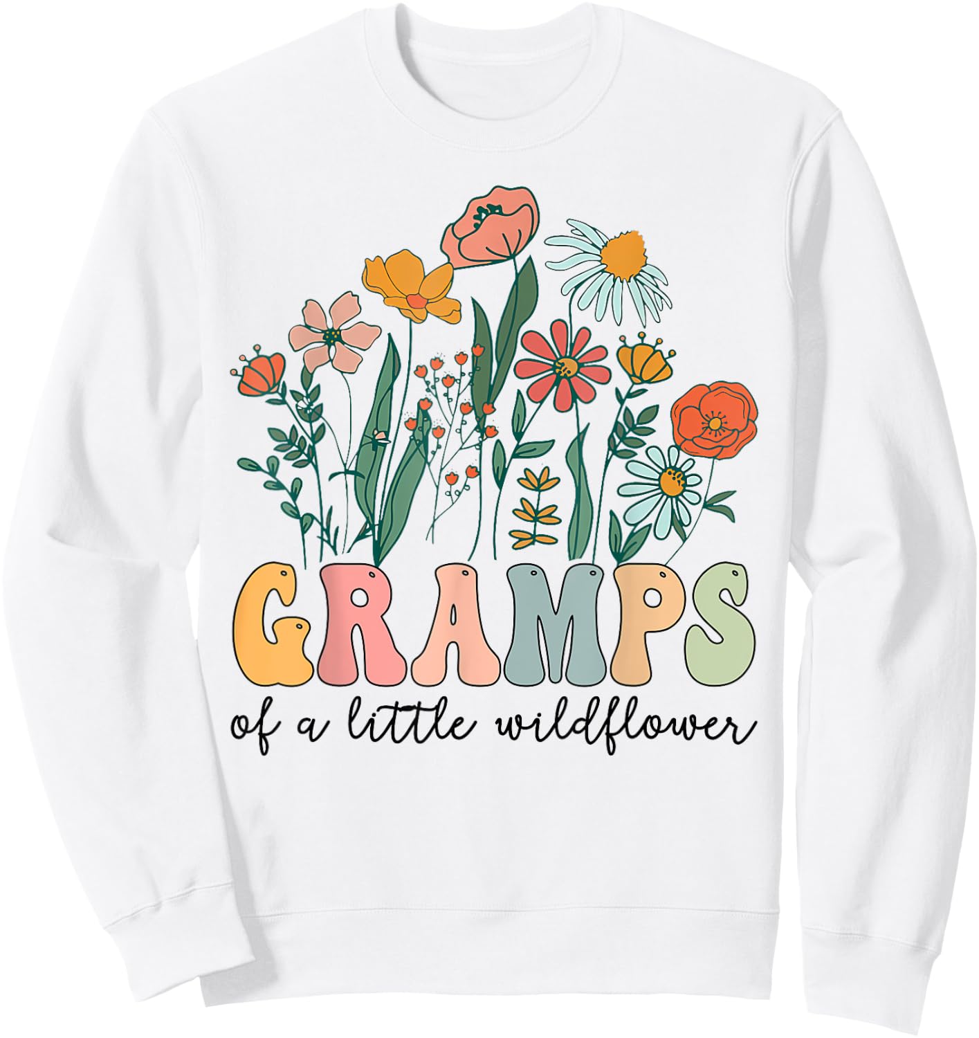 Gramps Of The Little Wildflower Birthday Party Baby Shower Sweatshirt - Sweatshirt | White