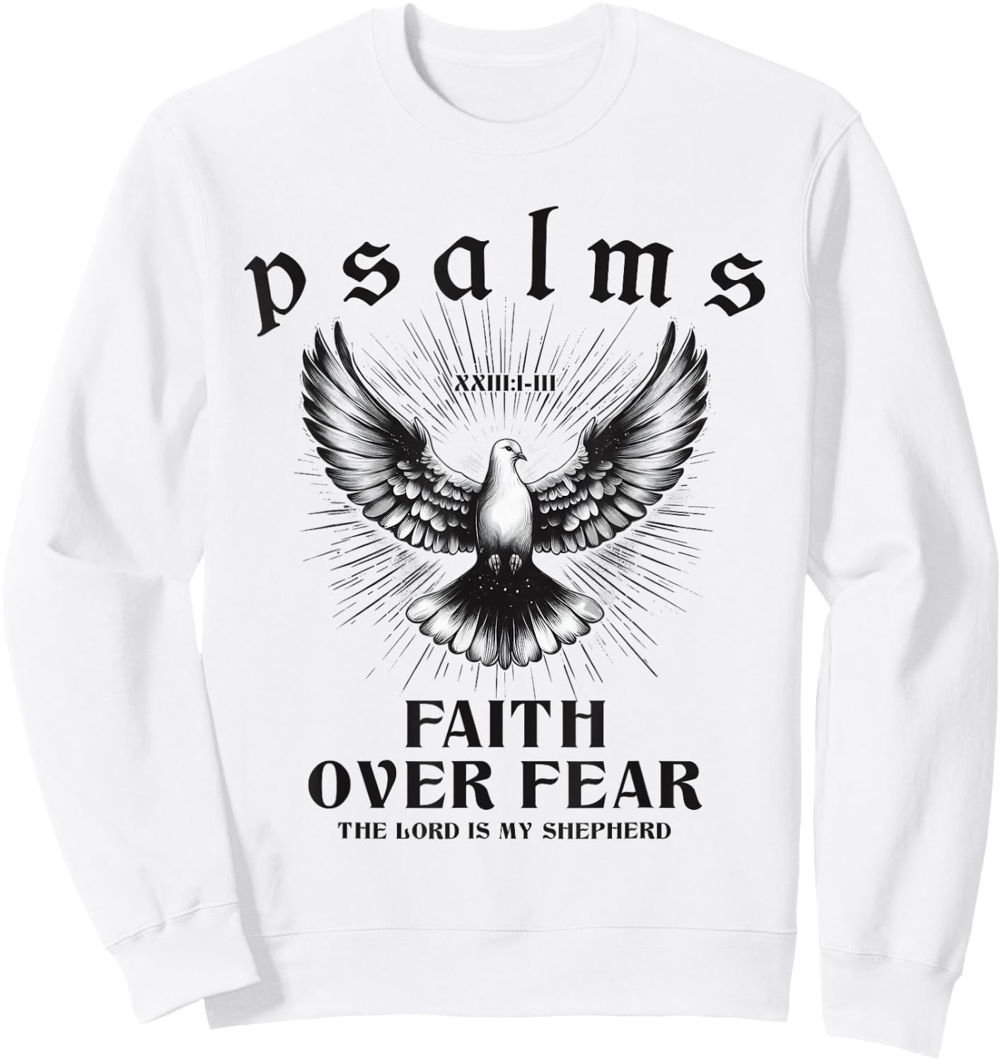Retro Faith Over Fear Bible Verse Aesthetic Christian Dove Sweatshirt - Sweatshirt | White