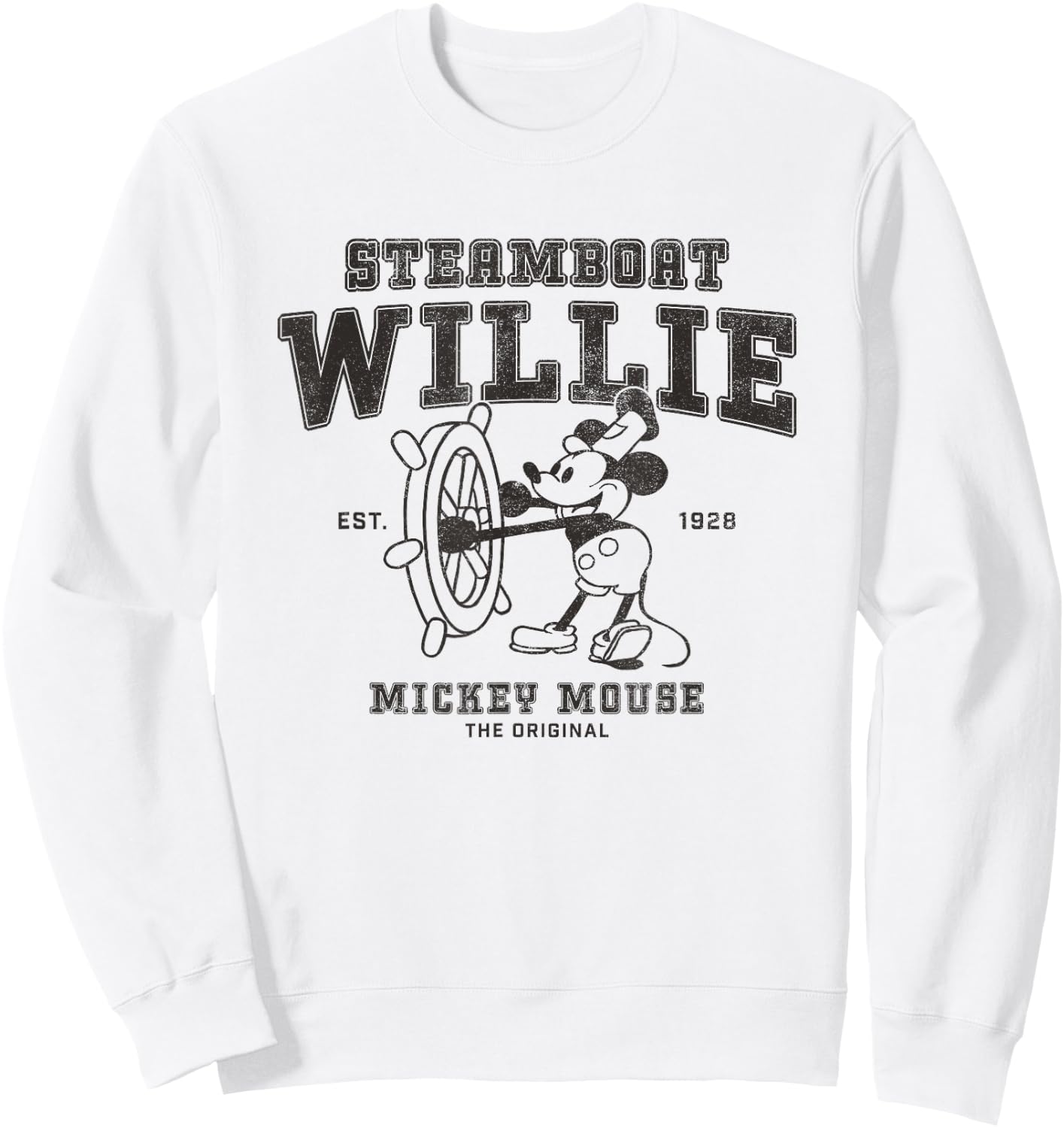 Disney Steamboat Willie Mickey Mouse The Original Poster Sweatshirt - Sweatshirt | White