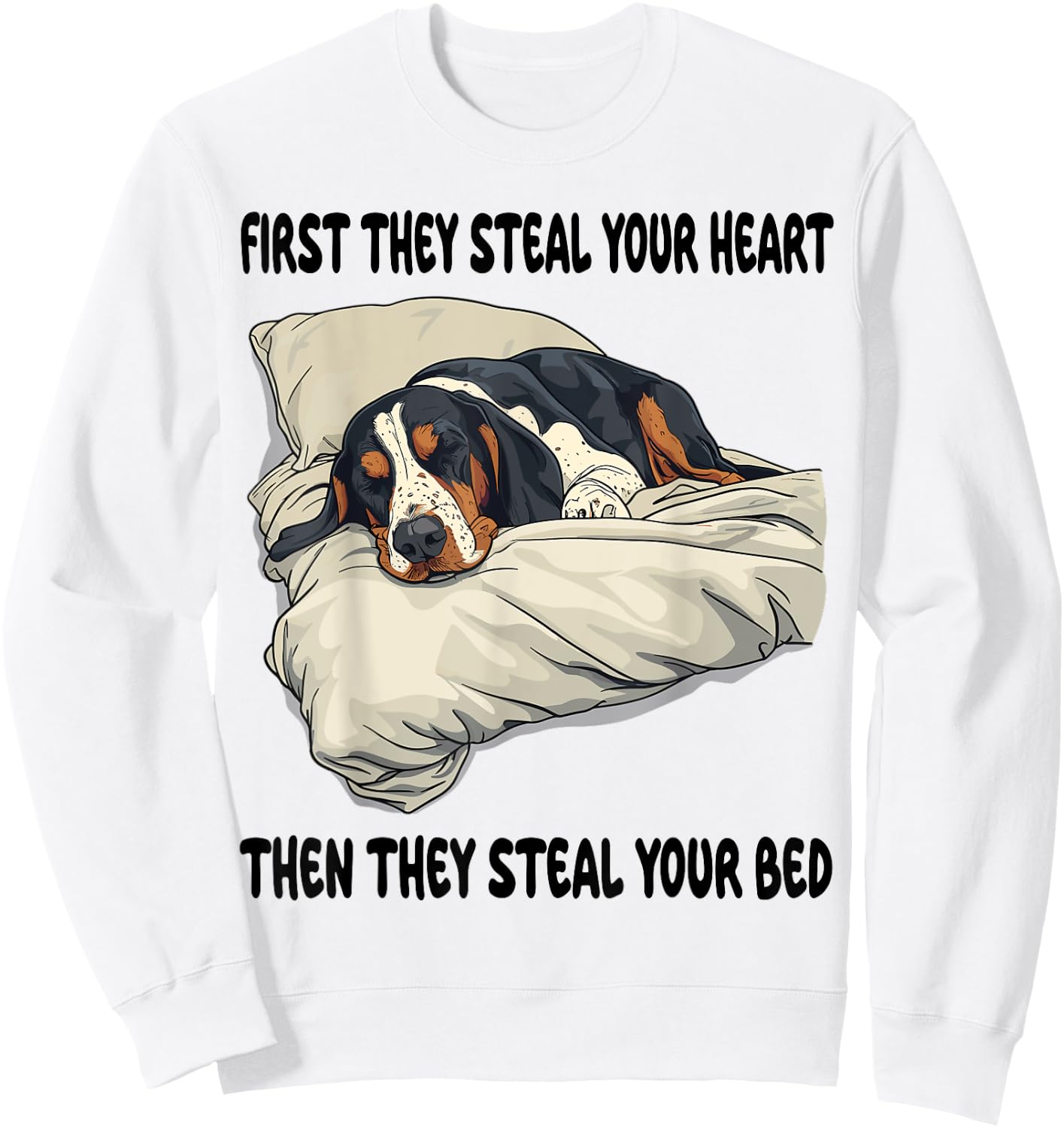 Bluetick Coonhound Sleeping Pajamas Nightgown Sweatshirt - Sweatshirt | White