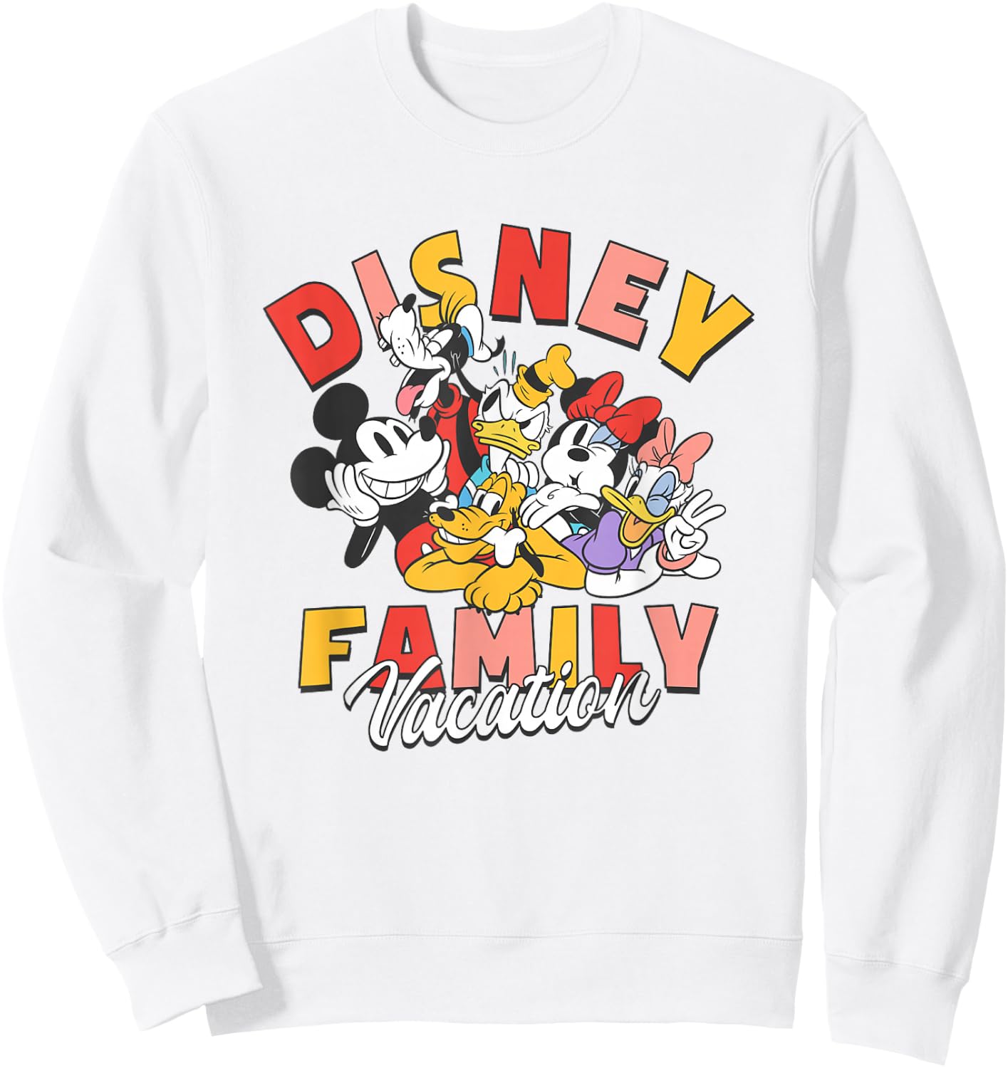 Disney Mickey and Friends Disney Family Vacation Chest Logo Sweatshirt - Sweatshirt | White