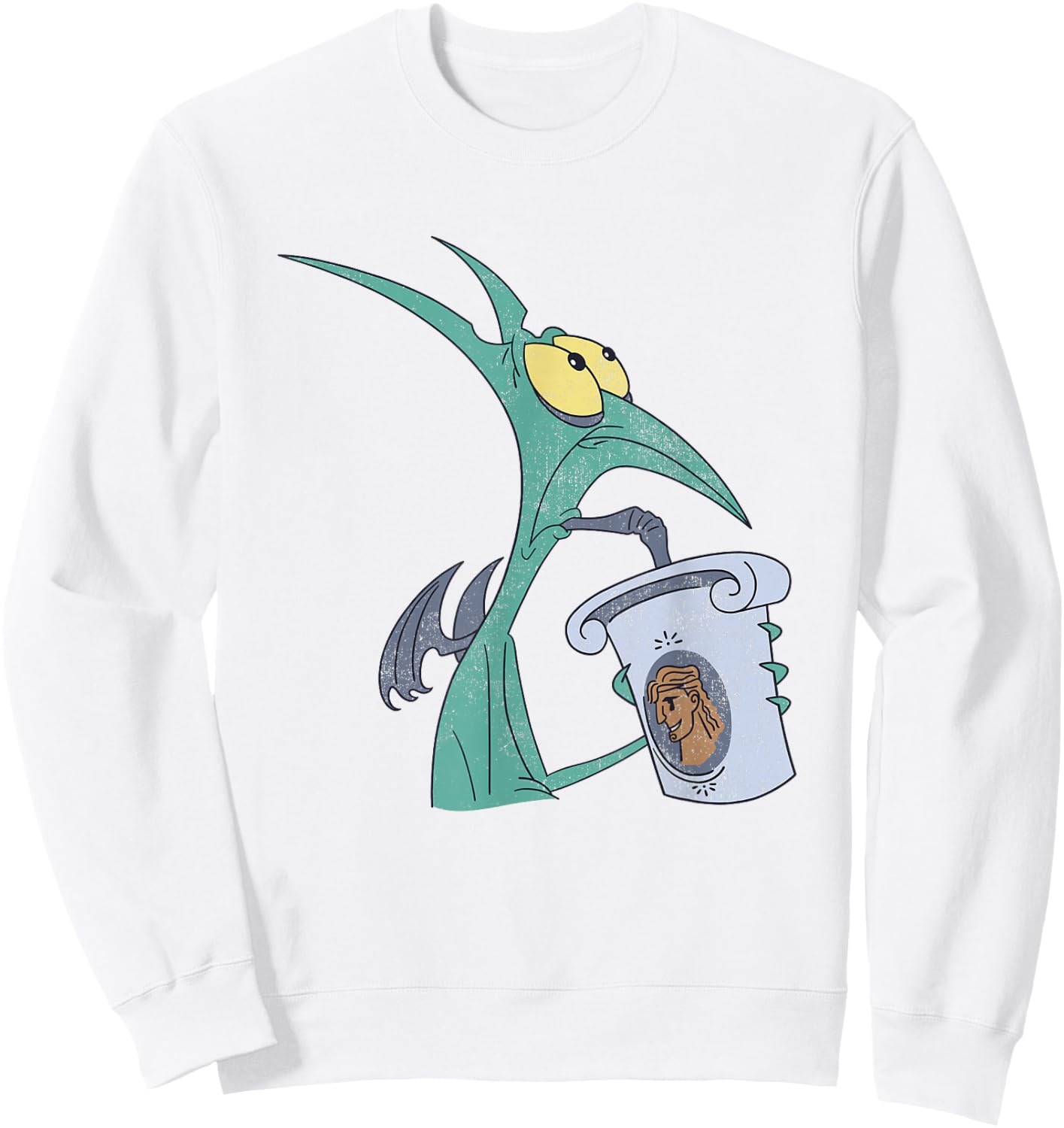 Disney Hercules I Am Panic Distressed Big Chest Portrait Sweatshirt - Sweatshirt | White