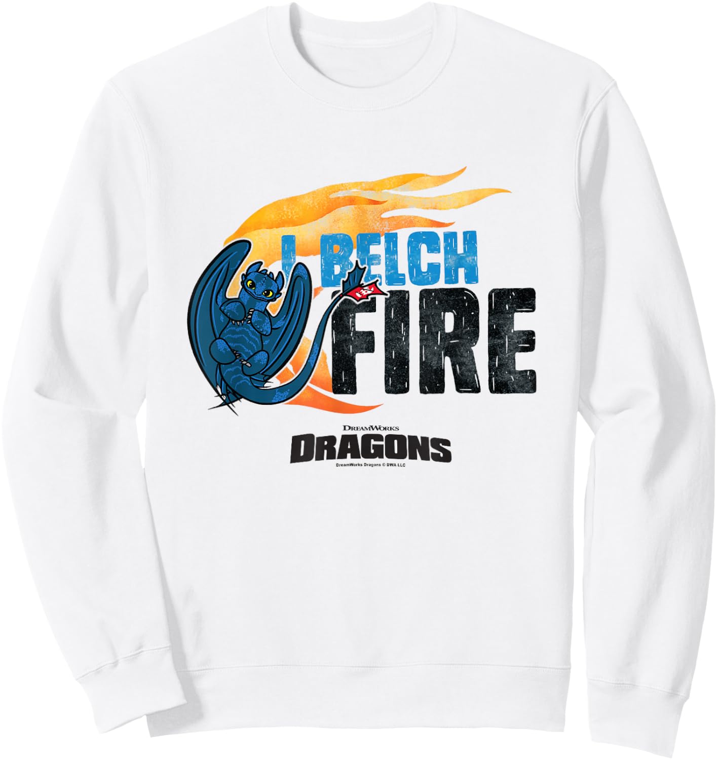 How to Train Your Dragon I Belch Fire Toothless Retro Poster Sweatshirt - Sweatshirt | White