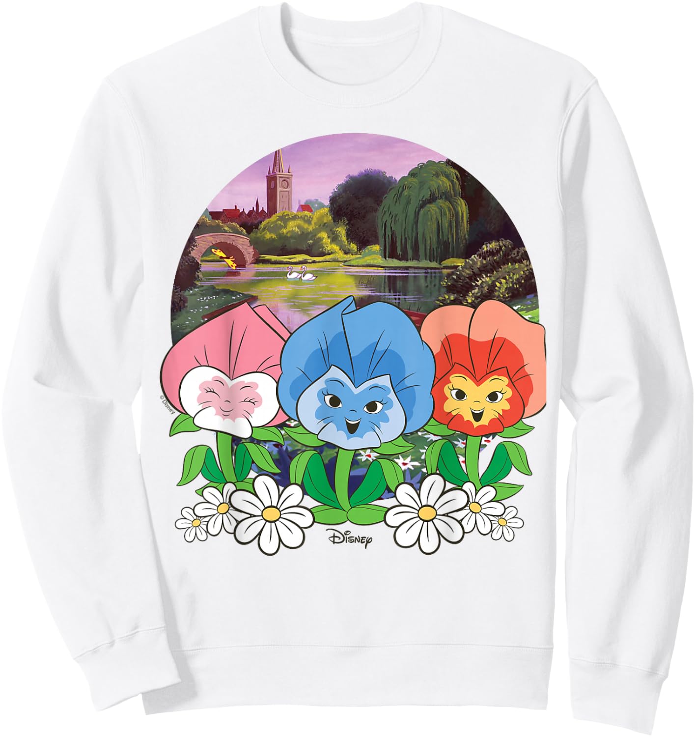 Alice In Wonderland - Flowers Sweatshirt - Sweatshirt | White