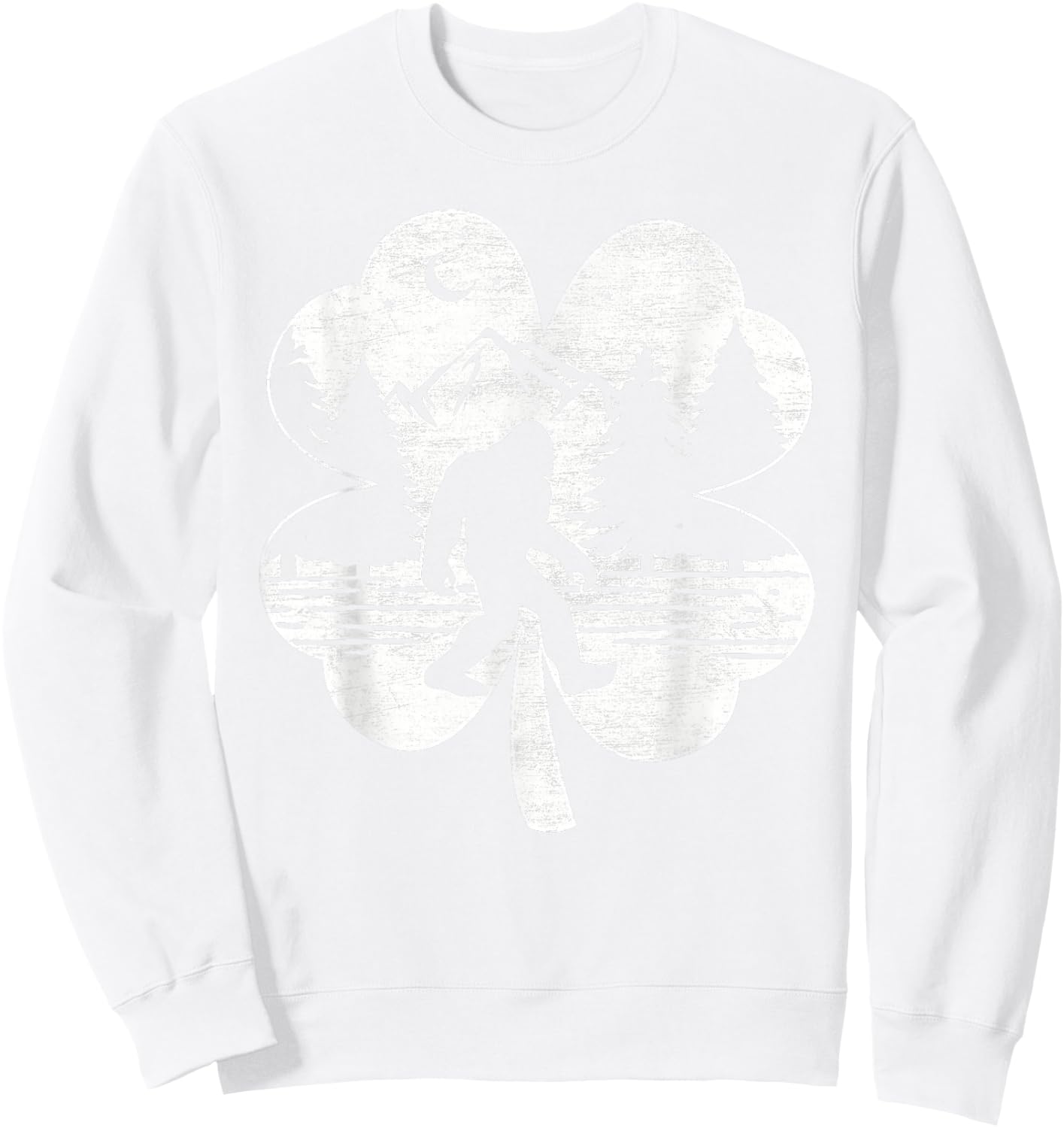 St Patricks Day Bigfoot Irish Sasquatch Saint Paddy's Irish Sweatshirt - Sweatshirt | White