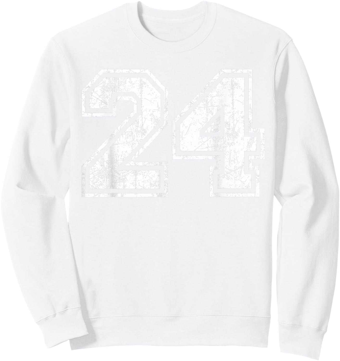 Basketball Player Jersey Number 24 Vintage Distressed Gift Sweatshirt - Sweatshirt | White