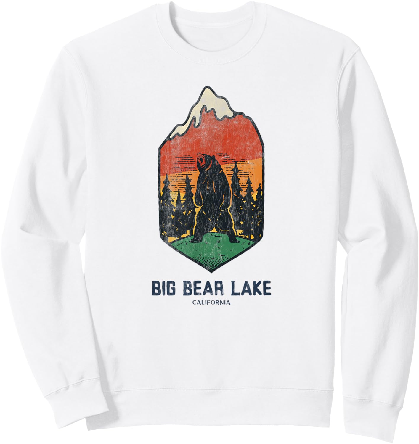 Vintage Retro Big Bear Lake California Sweatshirt - Sweatshirt | White