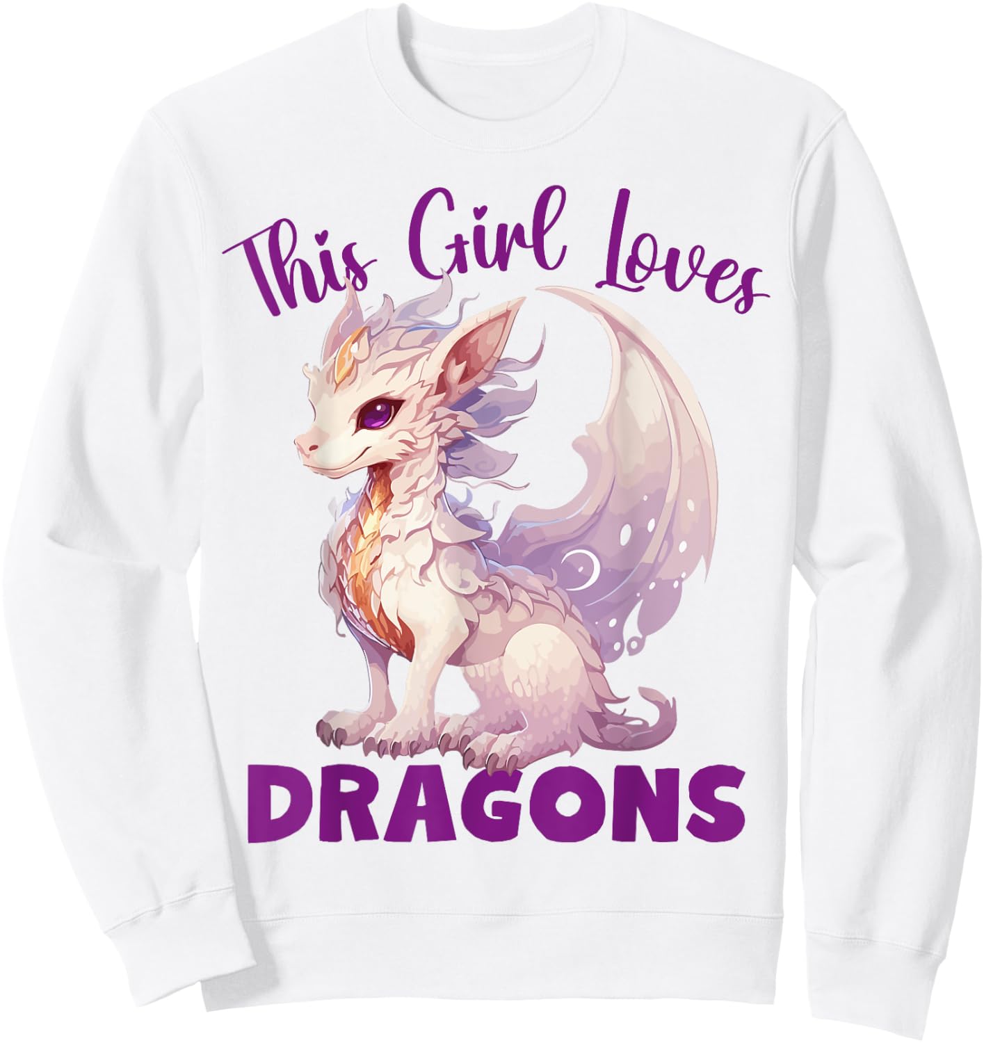 This Girl Loves Dragon for Dragon Loving Girls Sweatshirt - Sweatshirt | White