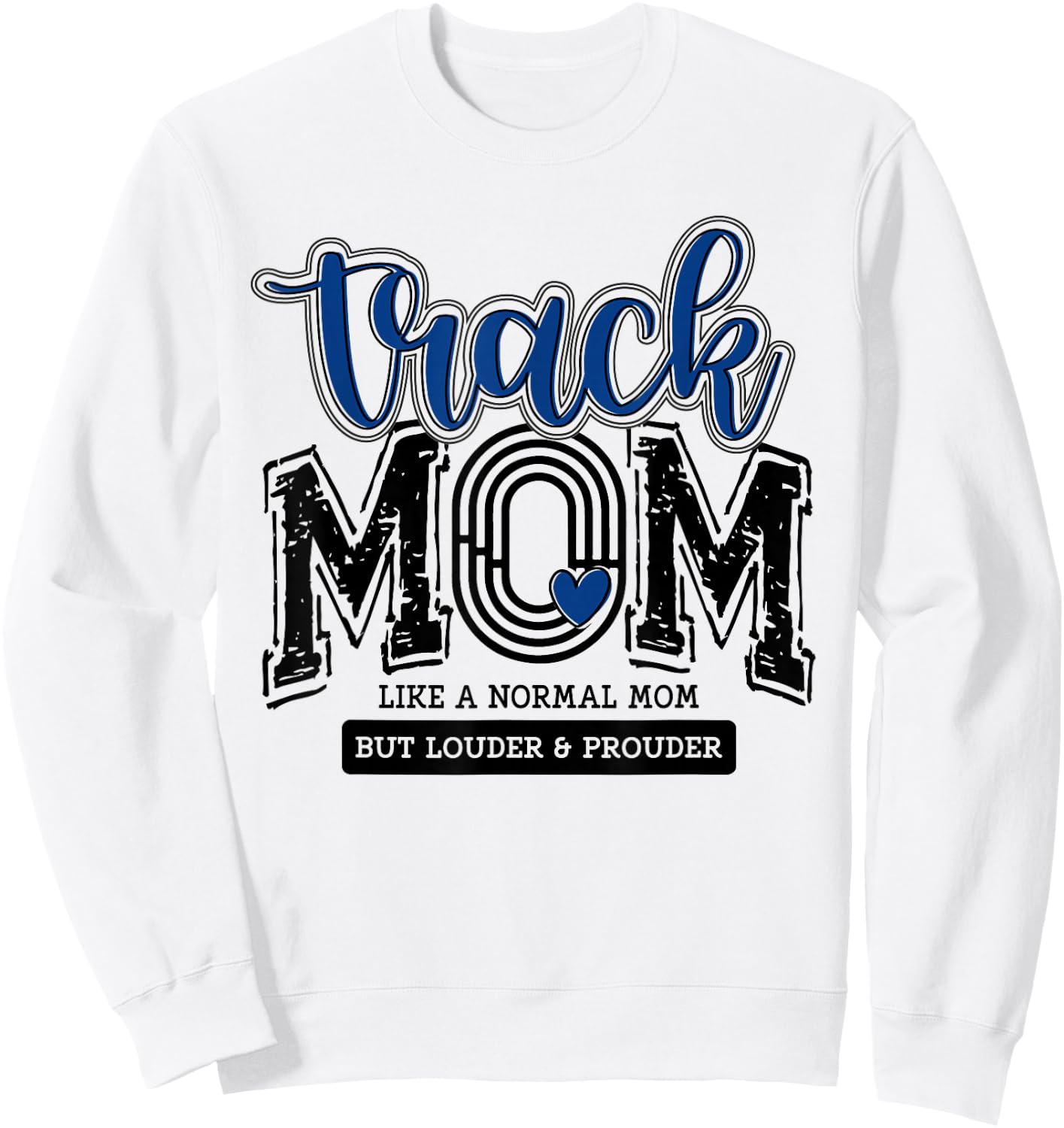 Track Mom Blue Track And Field Mama Runner Running Team Sweatshirt - Sweatshirt | White