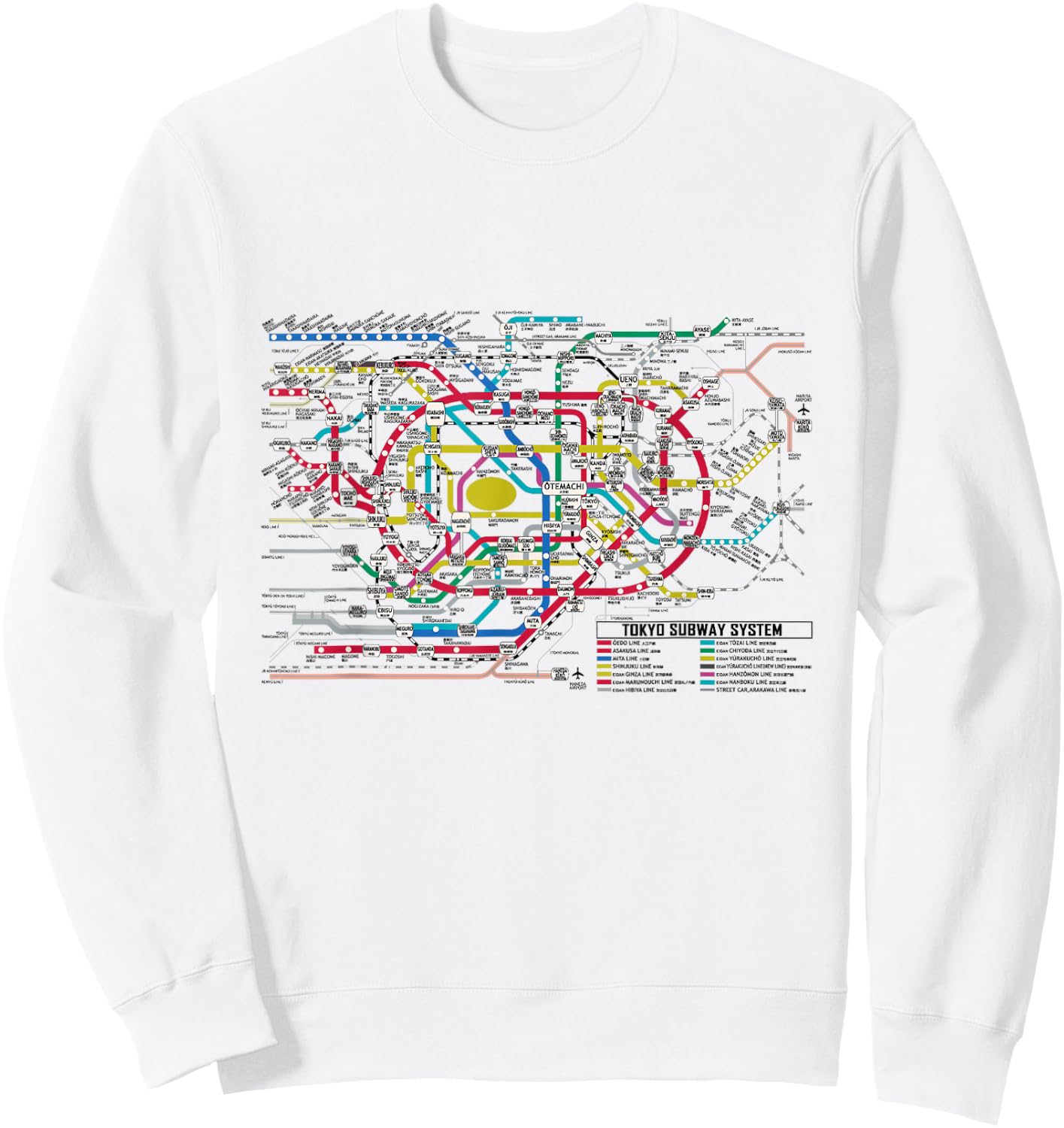 Tokyo Subway Map - Map of the Tokyo Subway System Sweatshirt - Sweatshirt | White
