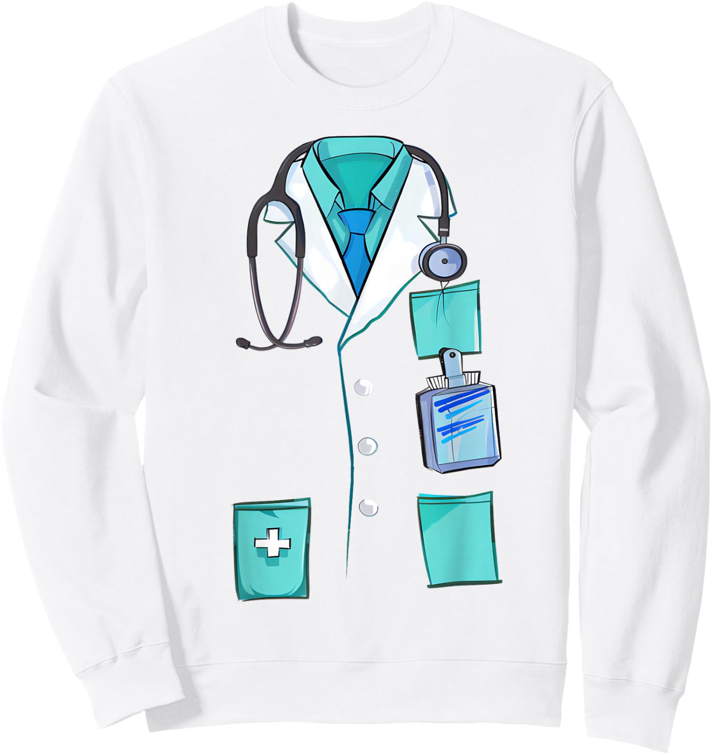 Doctor Costume Halloween White Lab Coat Men Women Kids Sweatshirt - Sweatshirt | White