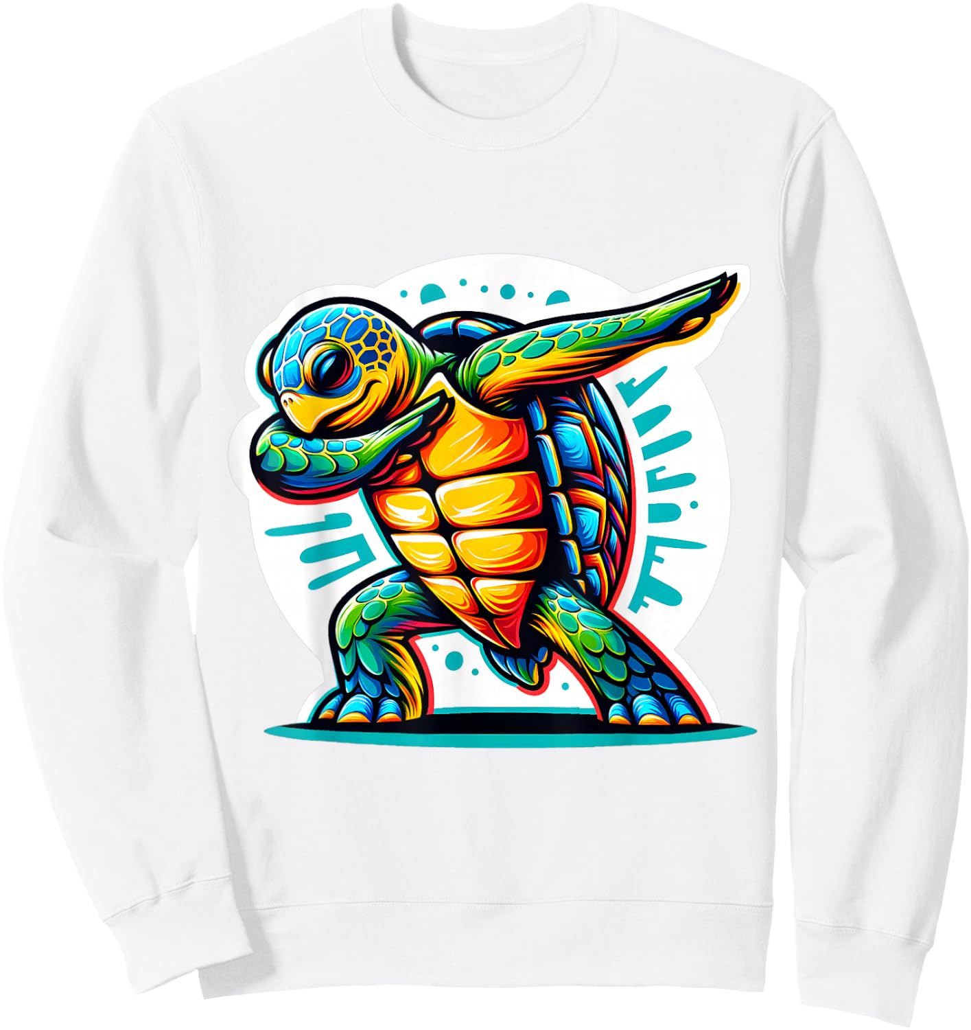 Sea Turtle Dabbing Cute Kids Boys Men Women Sweatshirt - Sweatshirt | White