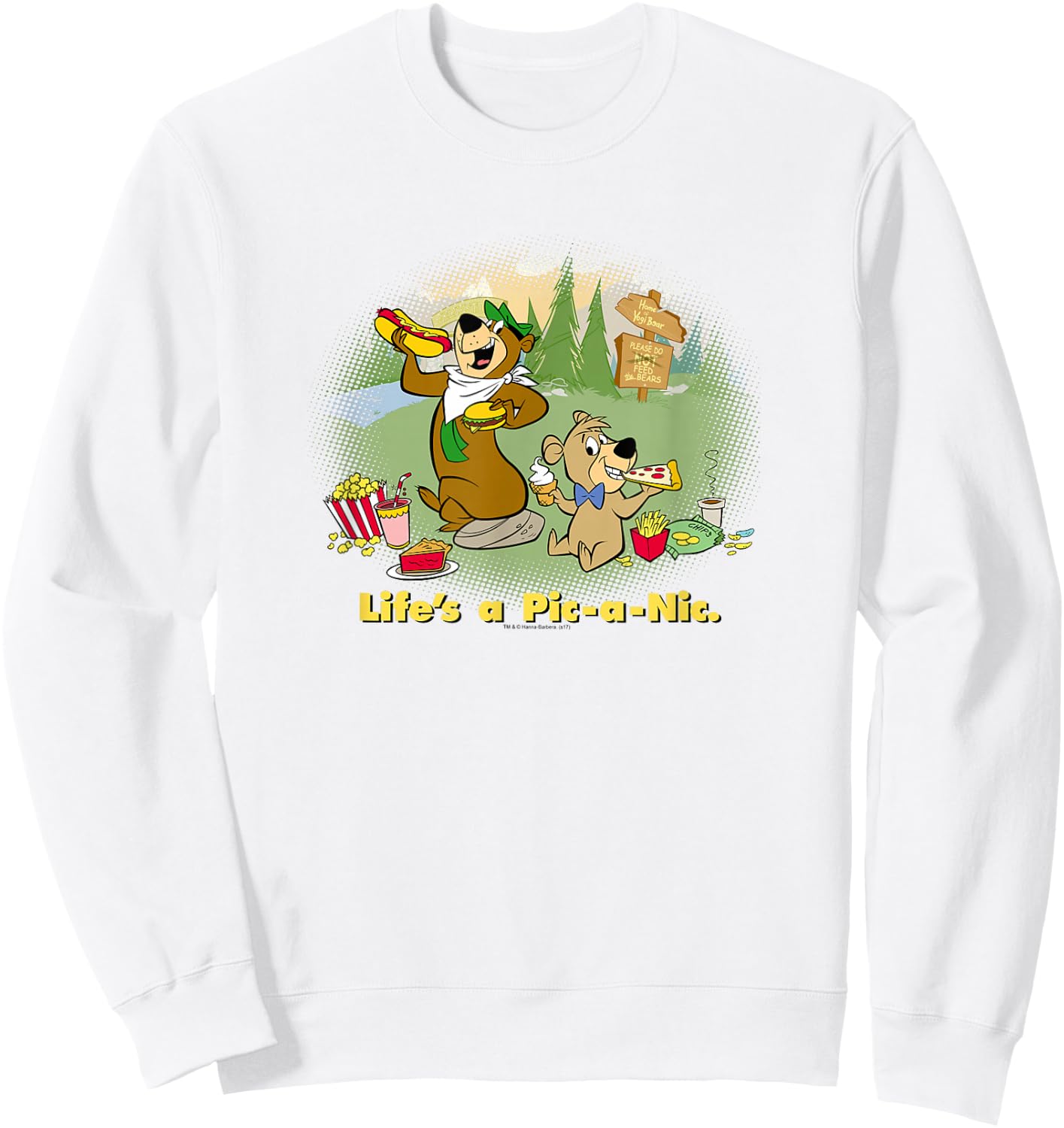 Yogi Bear Life's a Pic-a-Nic Sweatshirt - Sweatshirt | White