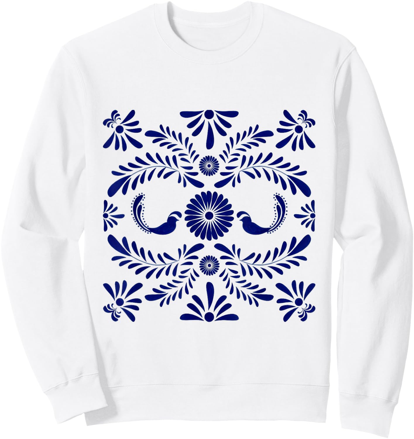 Mexican Talavera Pattern Sweatshirt - Sweatshirt | White