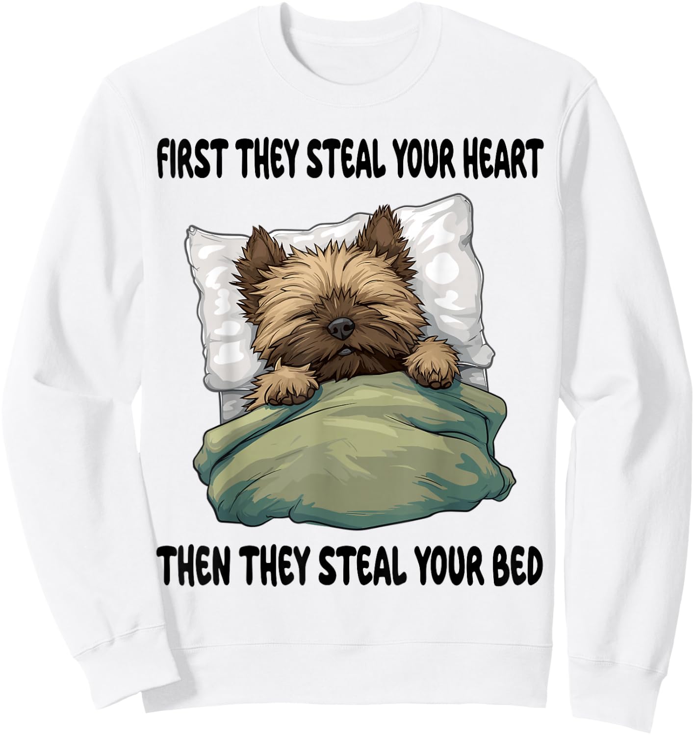 Cairn Terrier Sleeping Pajamas Nightgown Sweatshirt - Sweatshirt | White