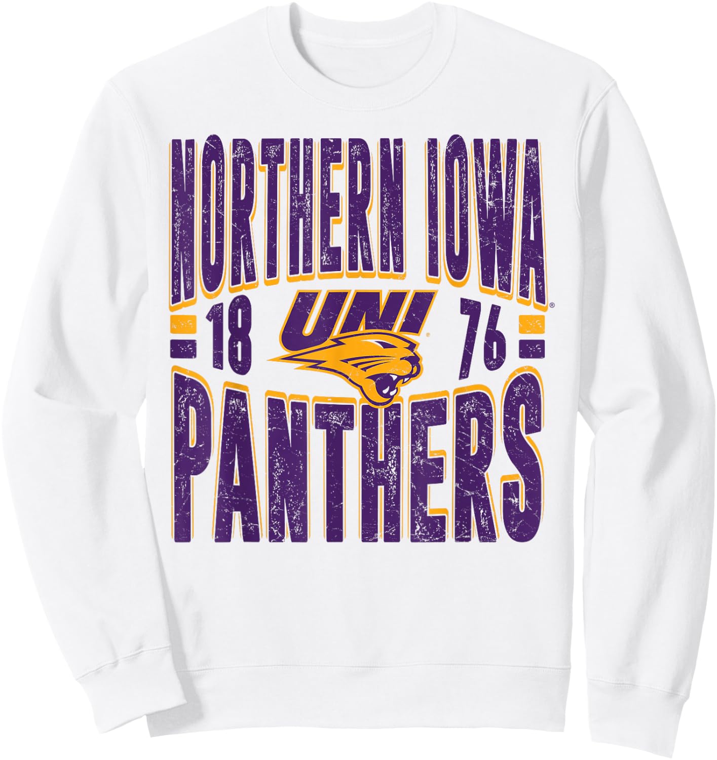 Northern Iowa Panthers Vintage 90's Retro White Sweatshirt - Sweatshirt | White