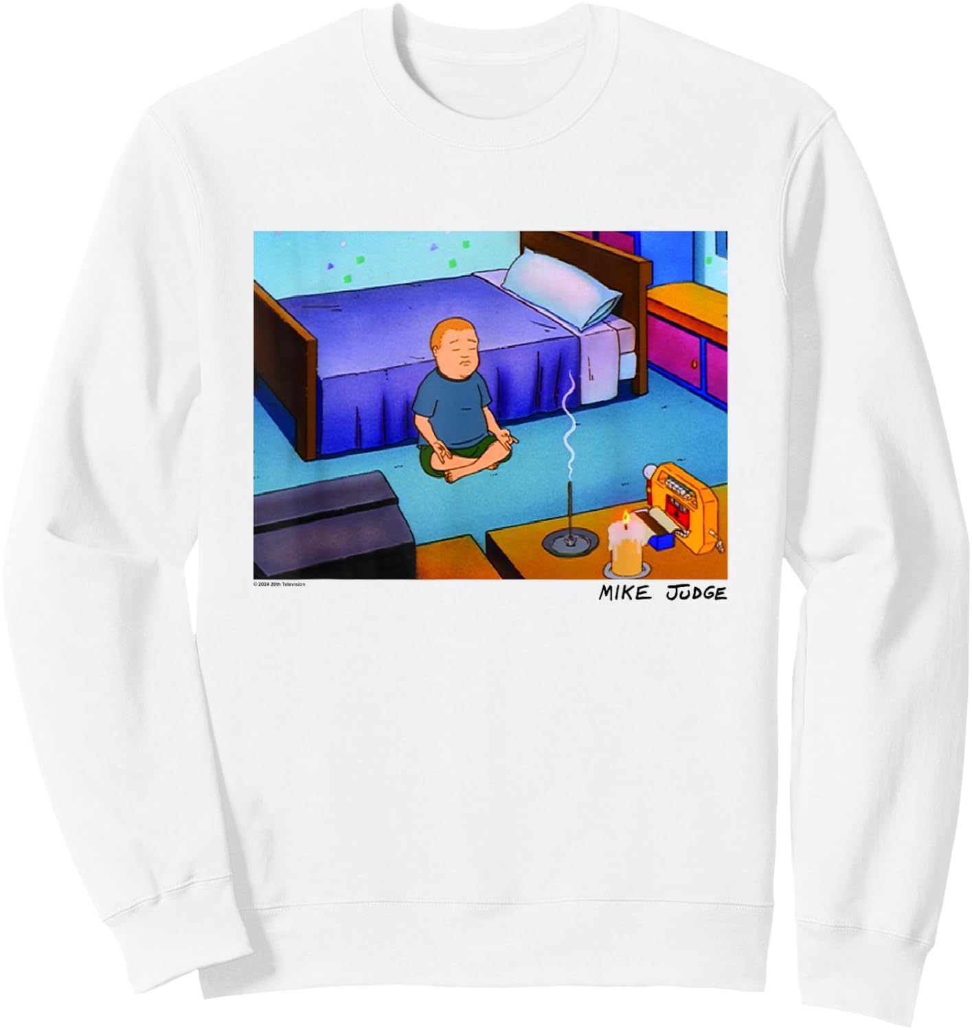 King of The Hill Bobby Hill Inner Peace Big Chest Poster Sweatshirt - Sweatshirt | White