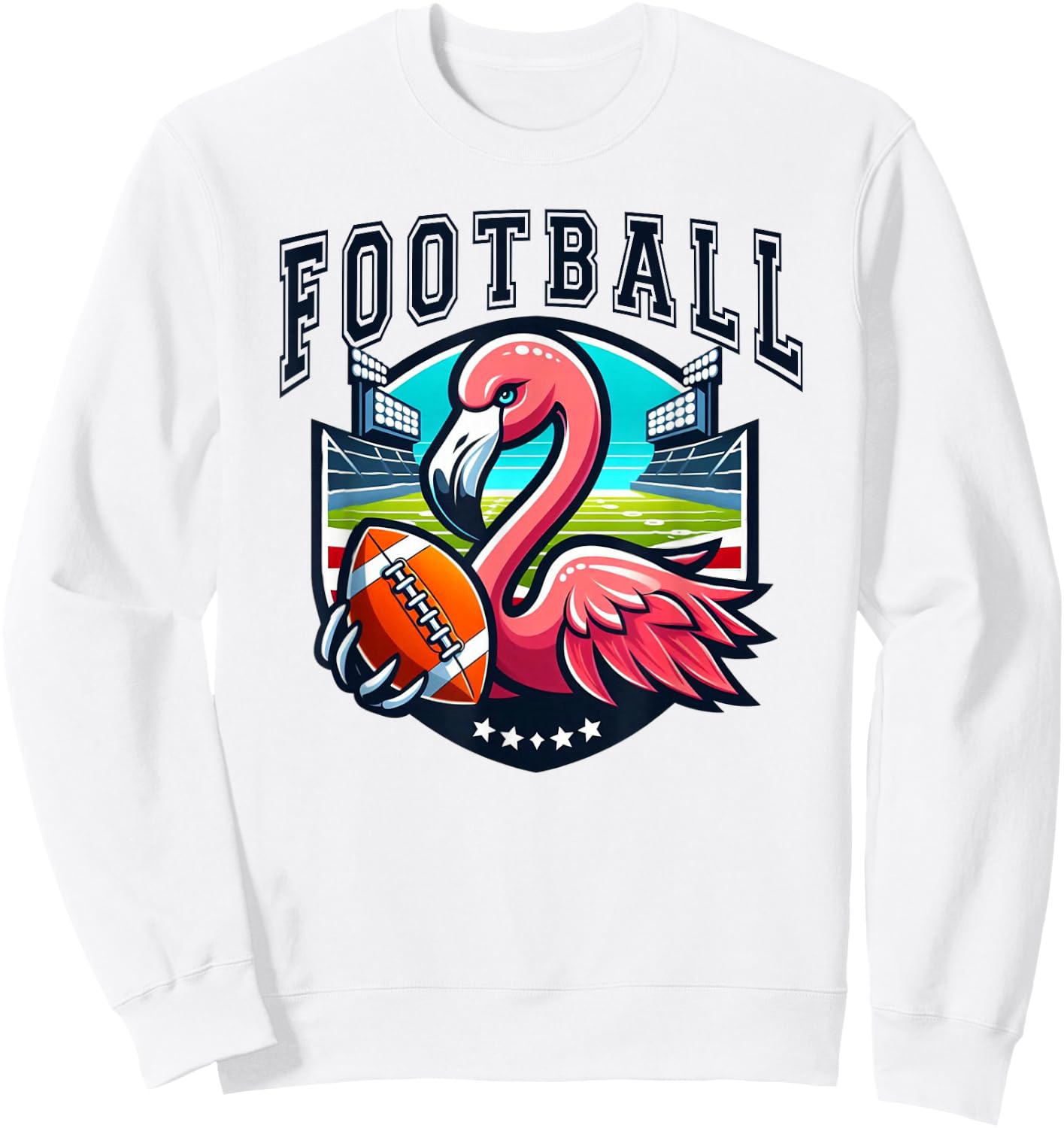Football Pink Flamingo Playing Sweatshirt - Sweatshirt | White