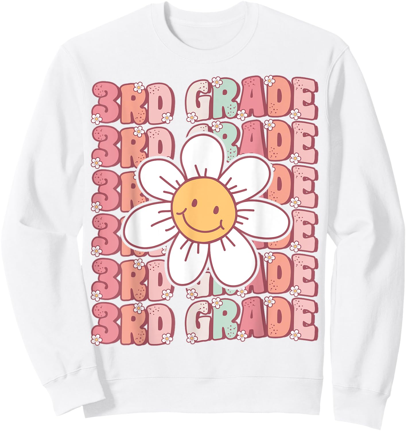 70s Groovy 3rd Grade Back To School First Day of Third Grade Sweatshirt - Sweatshirt | White