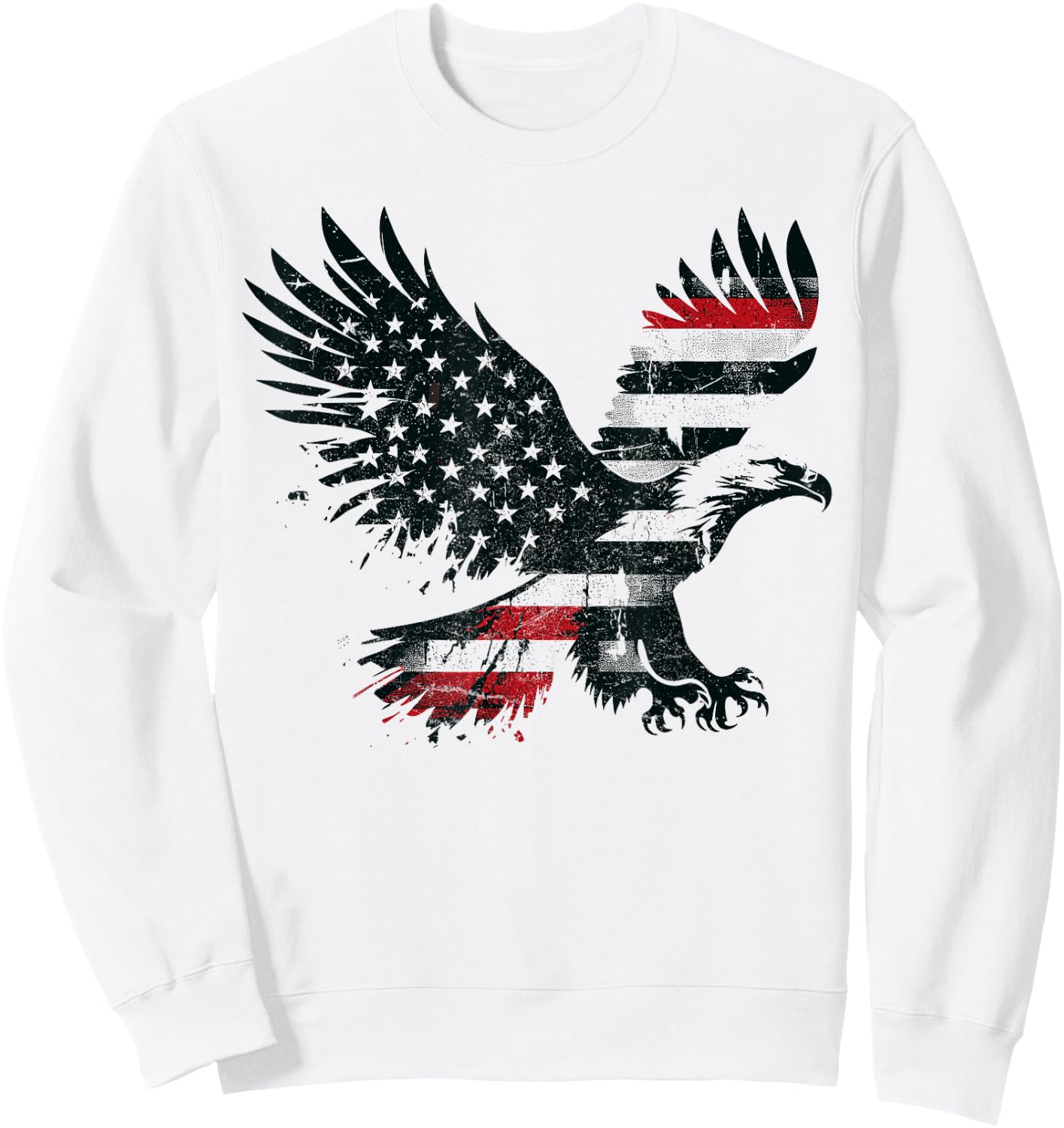 Bald Eagle Mullet Merica American Flag Patriotic 4th Of July Men Sweatshirt - Sweatshirt | White