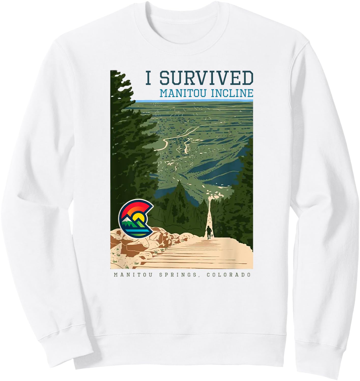 Manitou Incline, Colorado Sweatshirt - Sweatshirt | White
