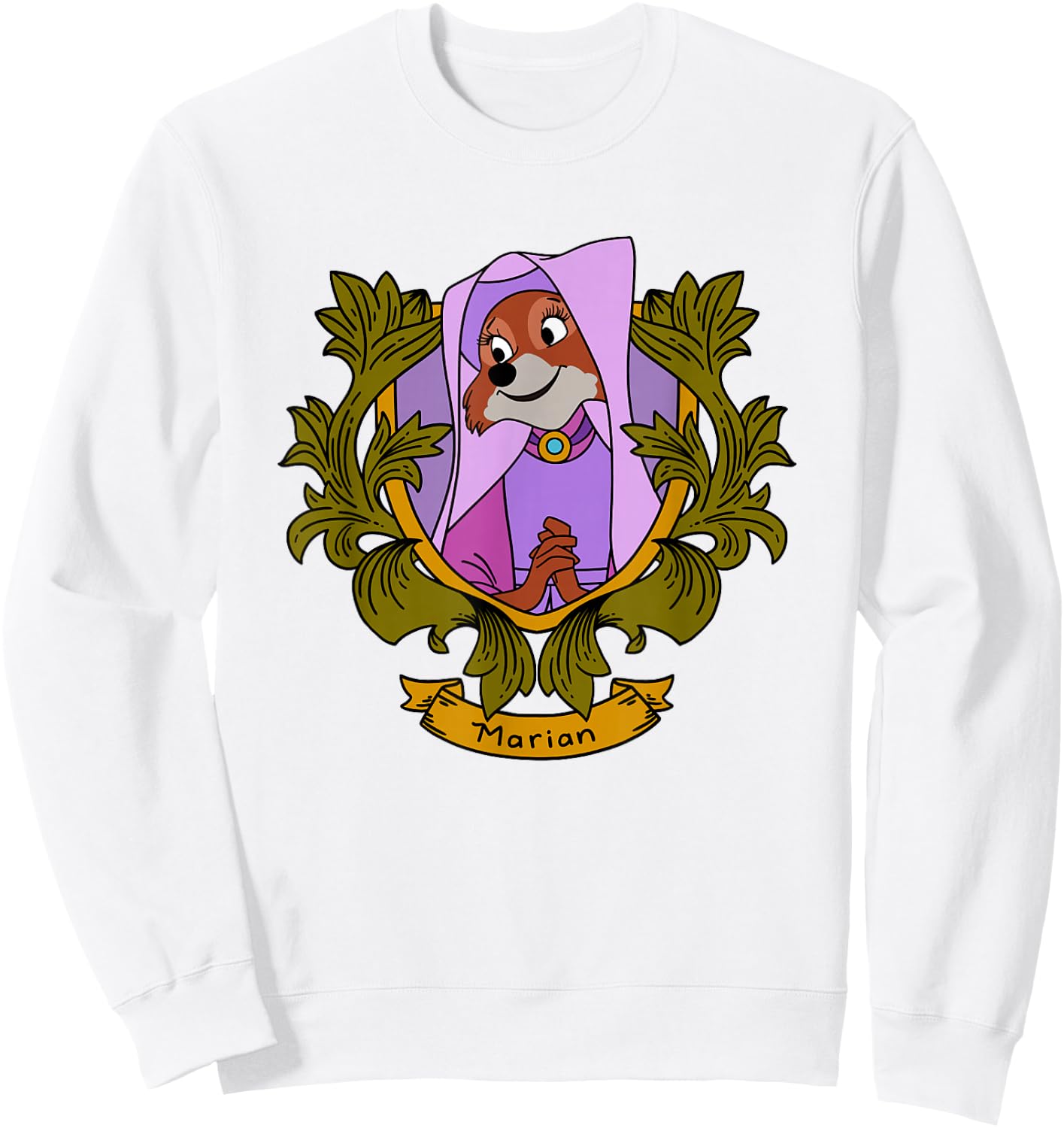 Disney Robin Hood Marian Vintage Floral Portrait Sweatshirt - Sweatshirt | White