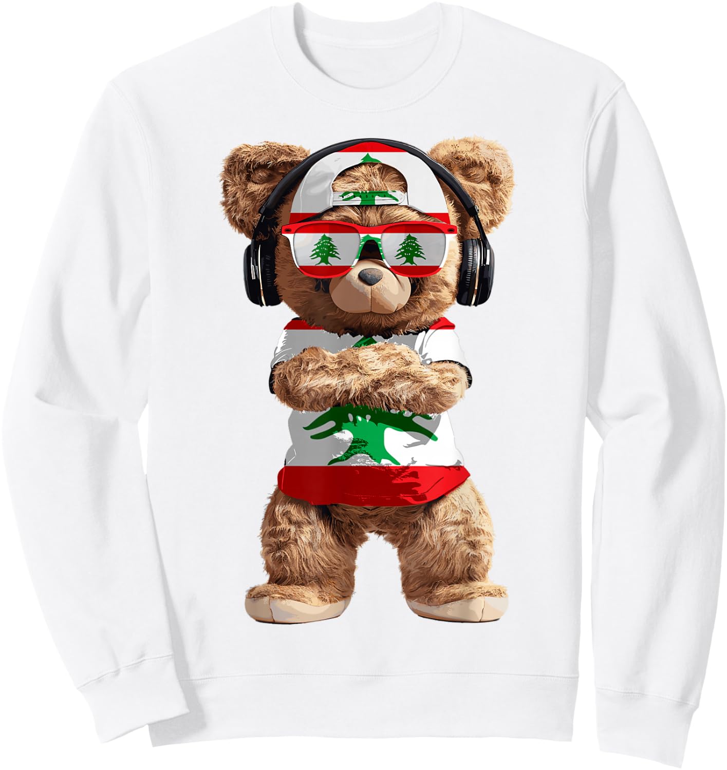 Lebanon Flag Souvenirs Bear Outfit Products Lebanese Sweatshirt - Sweatshirt | White
