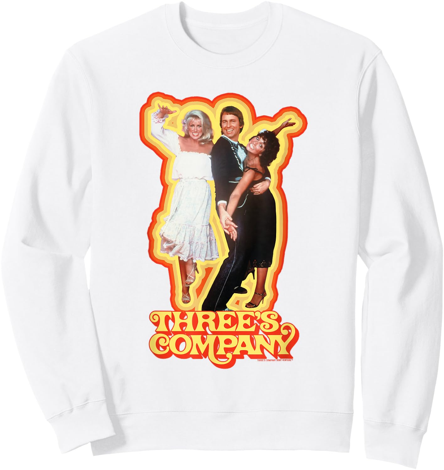 Three's Company Dancing Roommates Retro Jack Chrissy Jan 80s Sweatshirt - Sweatshirt | White