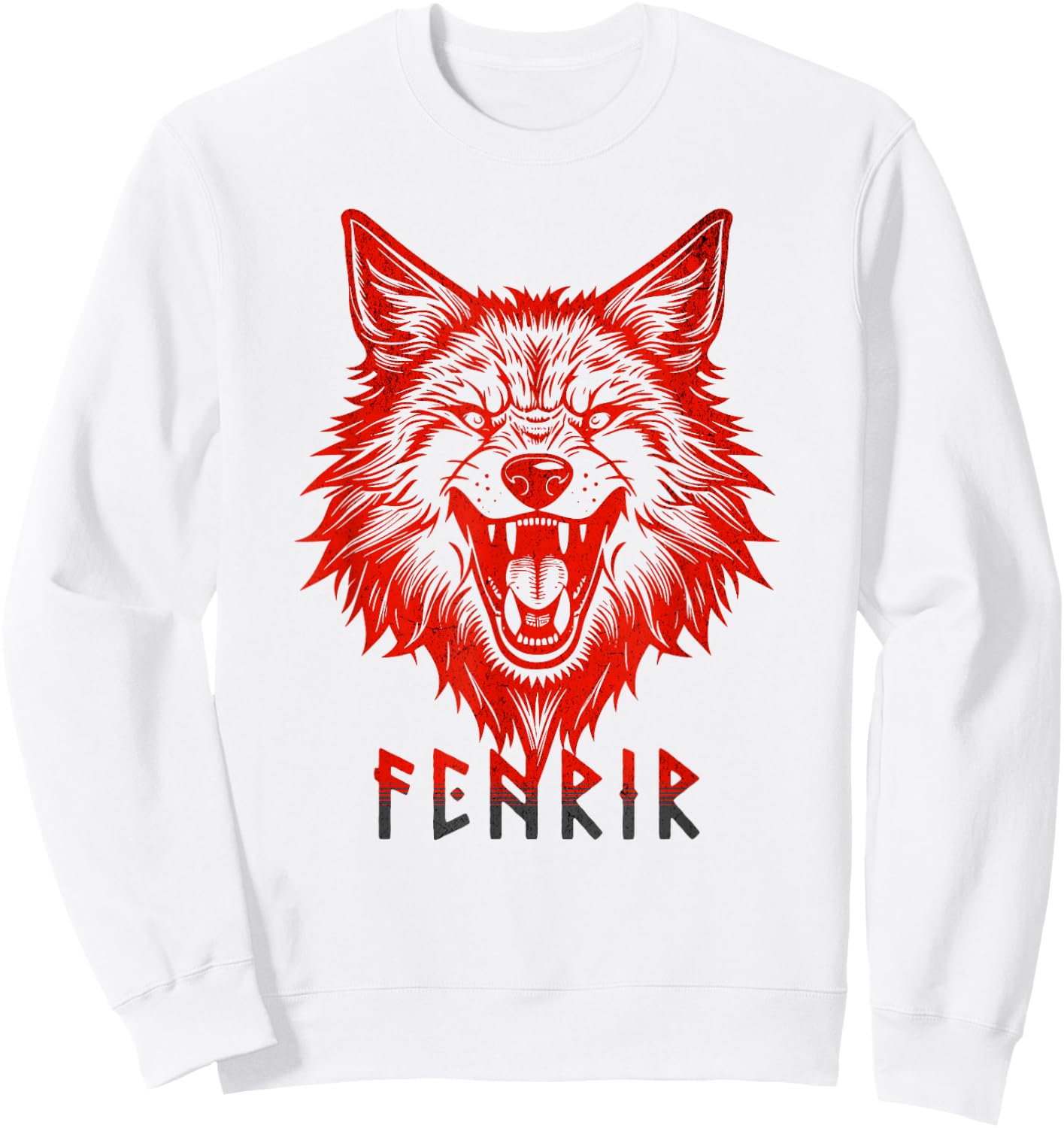 Fenrir Wolf Of Odin Old Norse Mythology Viking Celtic Fenris Sweatshirt - Sweatshirt | White