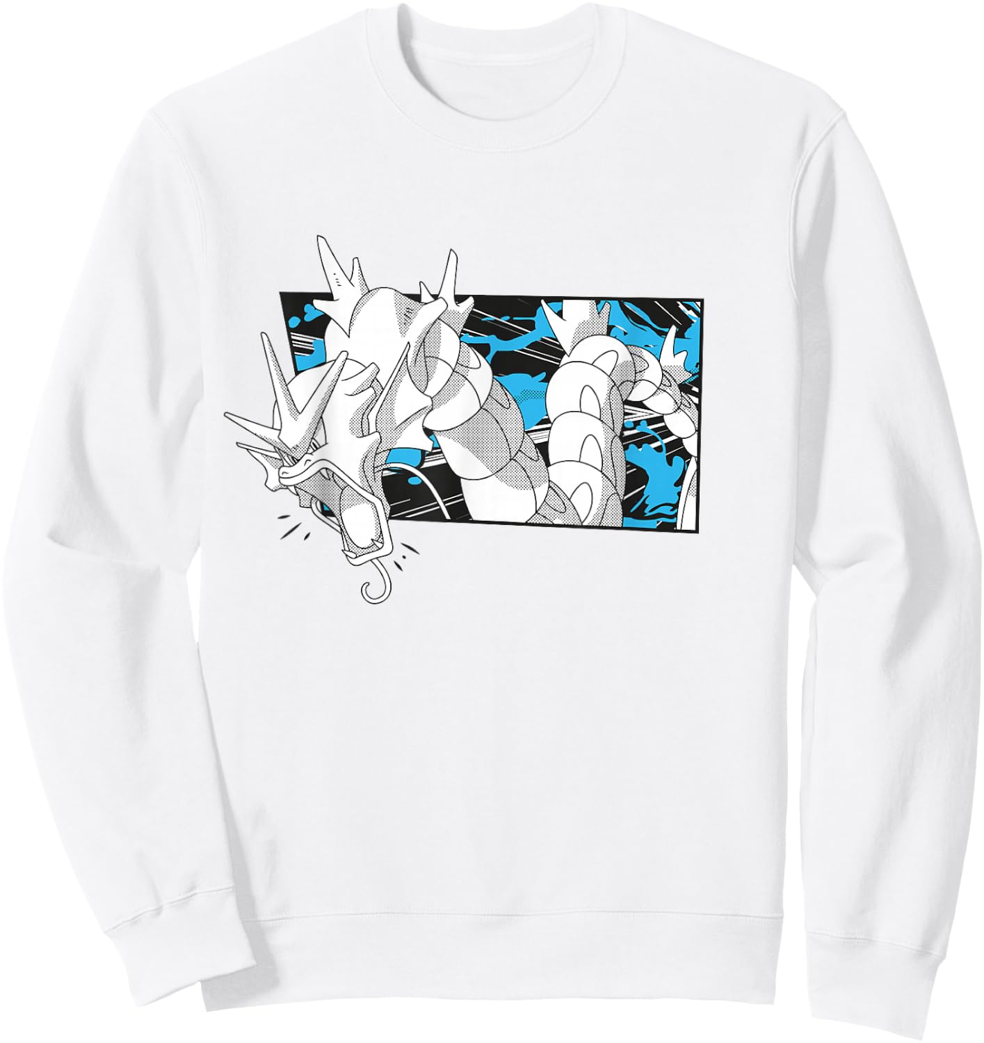 Pokémon Gyarados Full Of Rage Manga Panel Retro Shot Sweatshirt - Sweatshirt | White