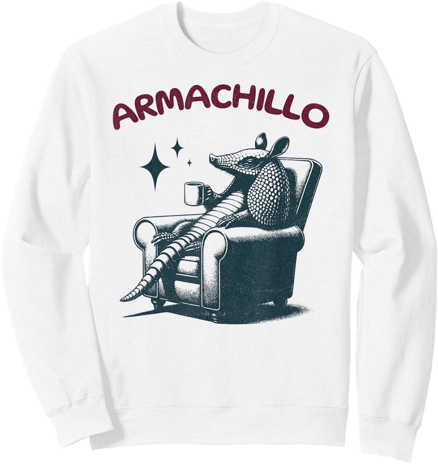 Armachillo - Funny Chilling Armchair Armadillo Sweatshirt - Sweatshirt | White