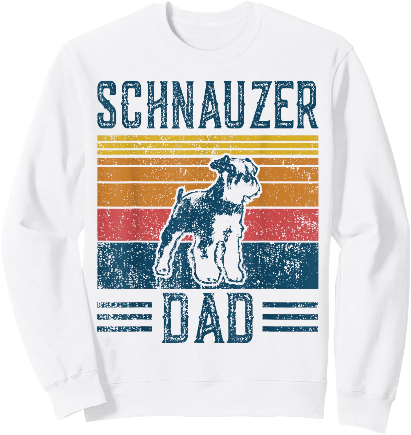 Dog | Schnauzer Pinscher Papa - Vintage Schnauzer Papa Women Girls Kids Sweatshirt - Sweatshirt | White