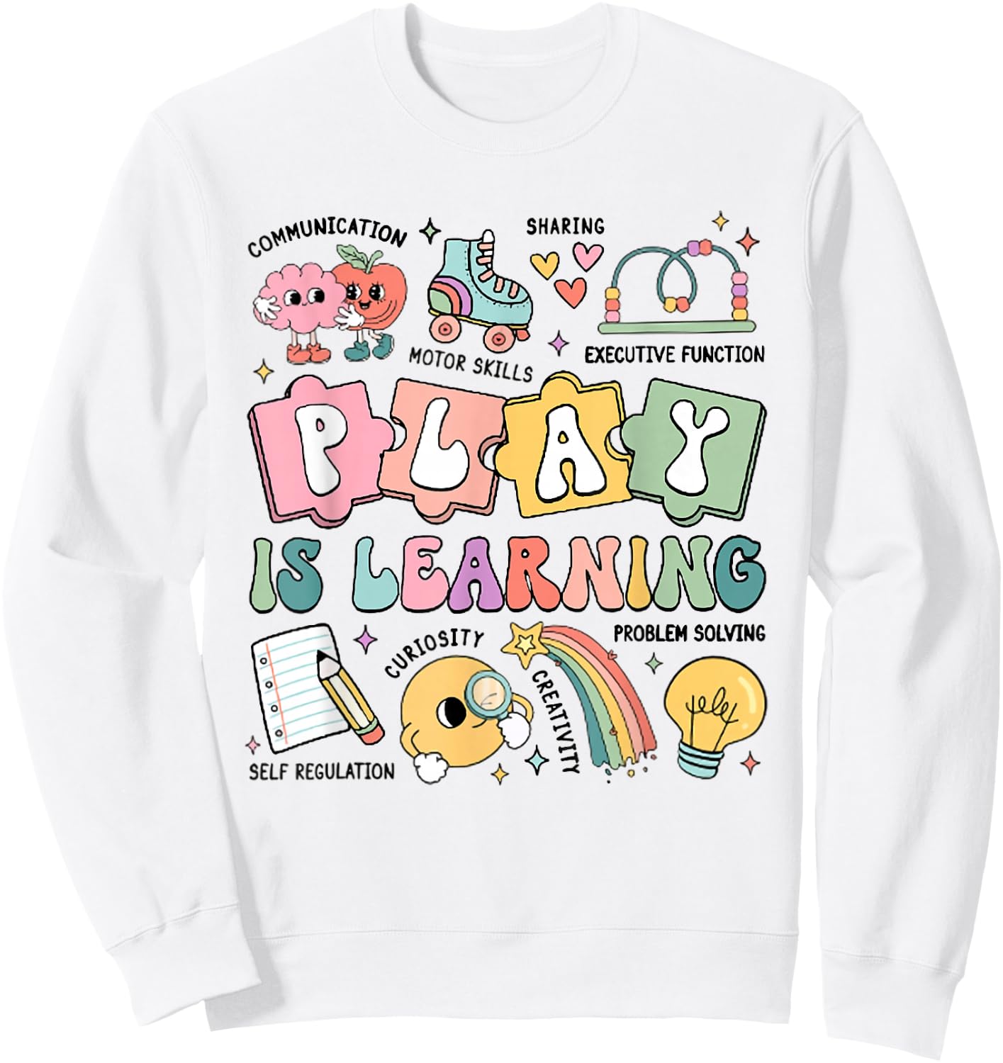Retro Play Is Learning Kindergarten Teacher Team Women Sweatshirt - Sweatshirt | White
