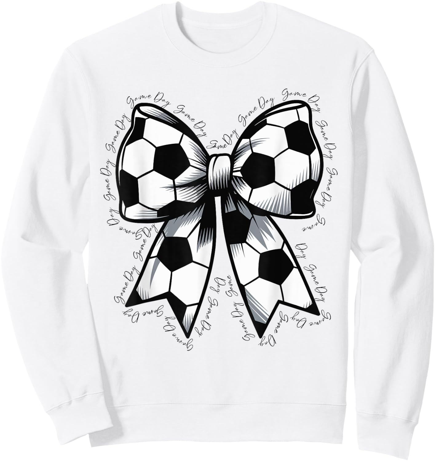 Soccer Game Day Soccer Lover Coquette Bow Soccer Mom Women Sweatshirt - Sweatshirt | White