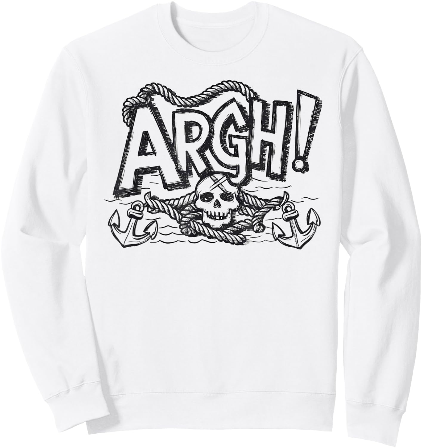 Fun ARGH Pirate Style Pirate Costume ARGH Pirate Sweatshirt - Sweatshirt | White