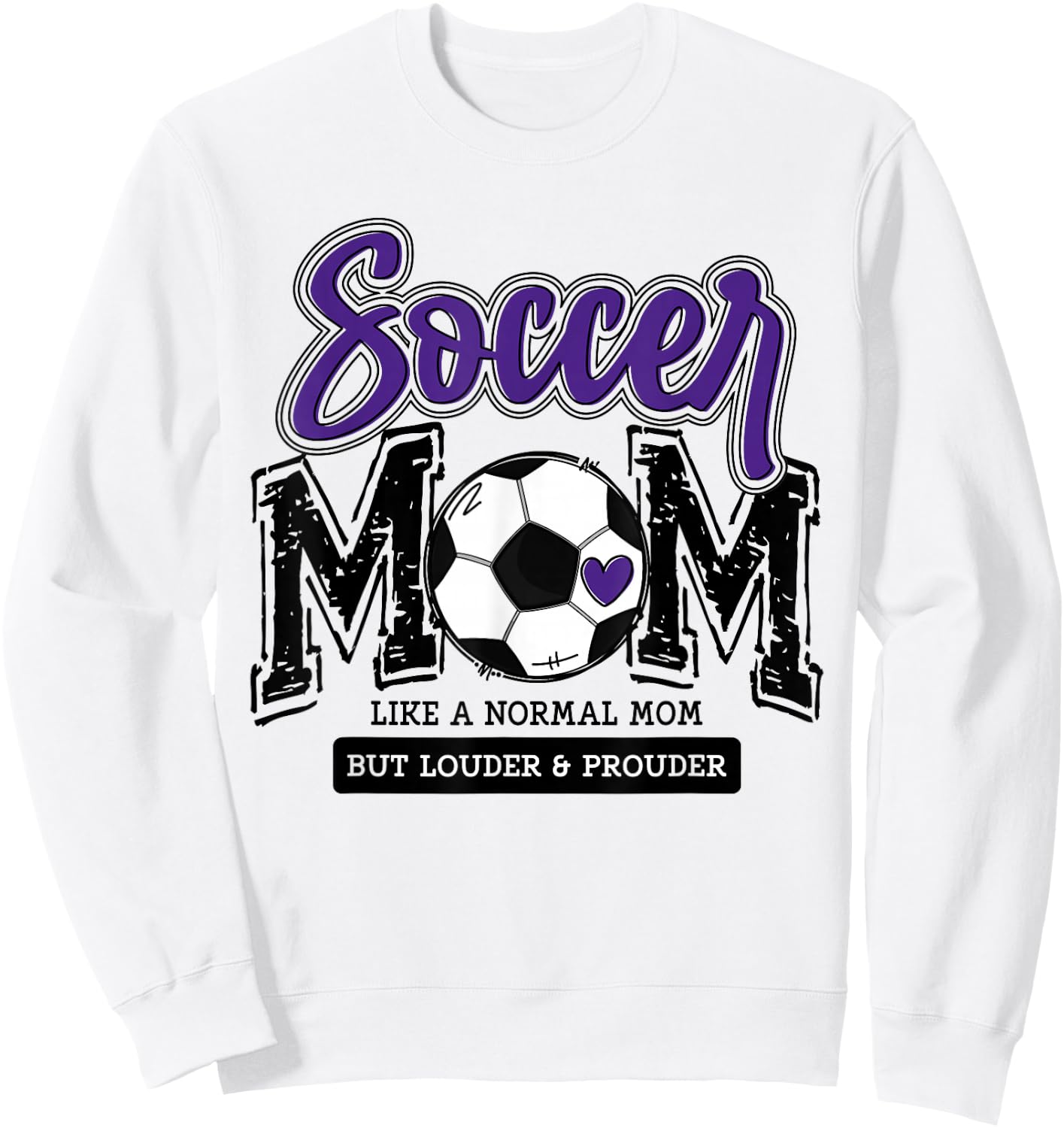 Soccer Mom Purple Soccer Player Calls Me Mama Soccer Team Sweatshirt - Sweatshirt | White