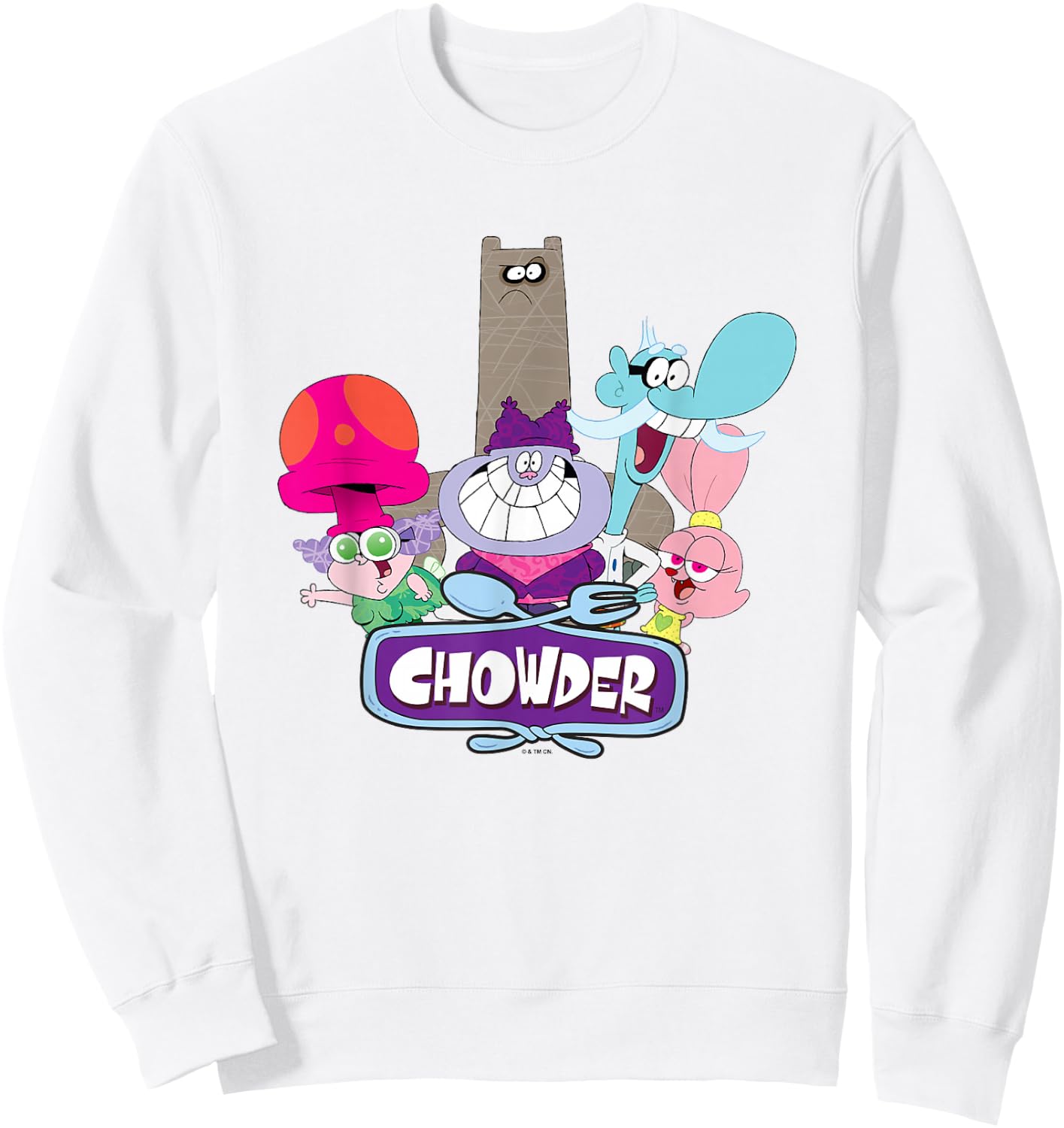 Chowder Main Characters Group Shot Logo Sweatshirt - Sweatshirt | White