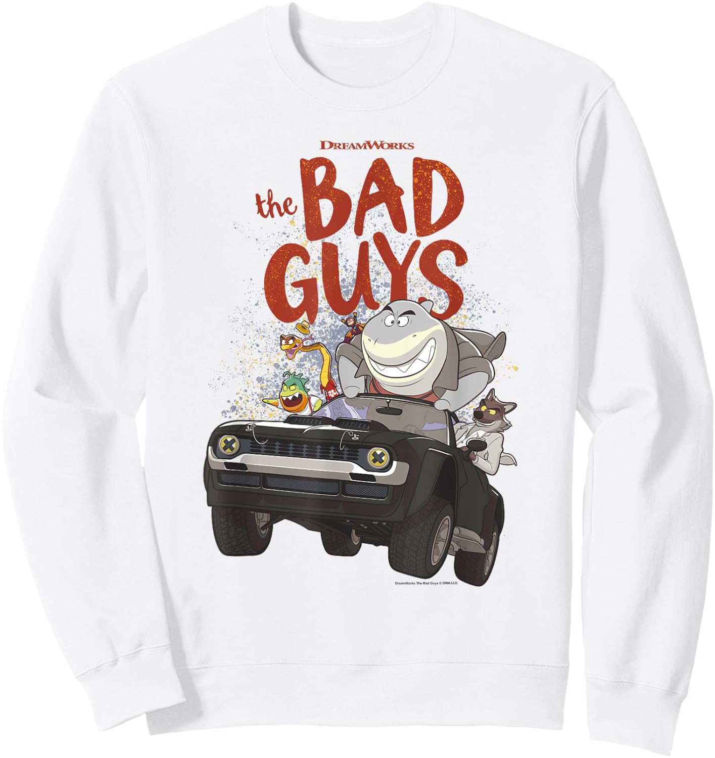 The Bad Guys Group Getaway Vehicle Poster Sweatshirt - Sweatshirt | White