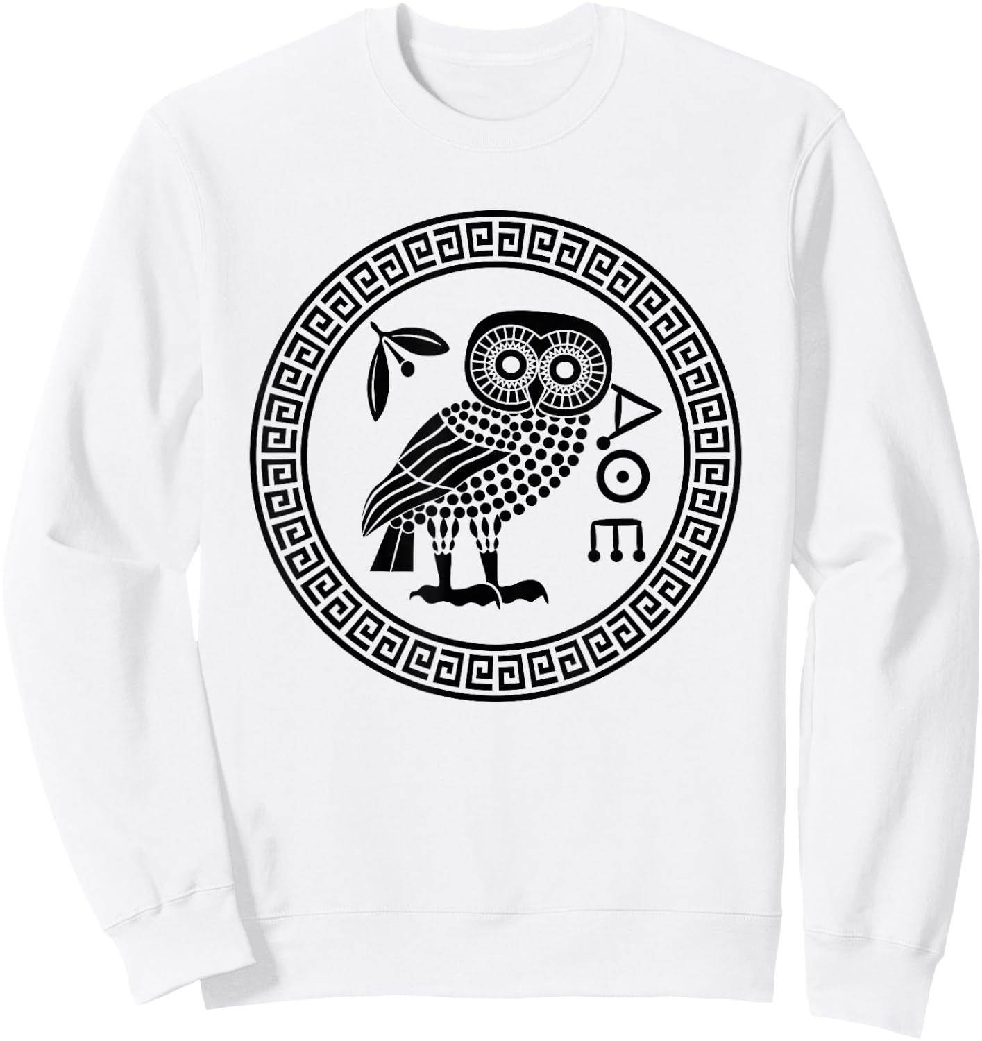 Owl of Athena Ancient Greek Mythology | Athena's Owl Greece Sweatshirt - Sweatshirt | White