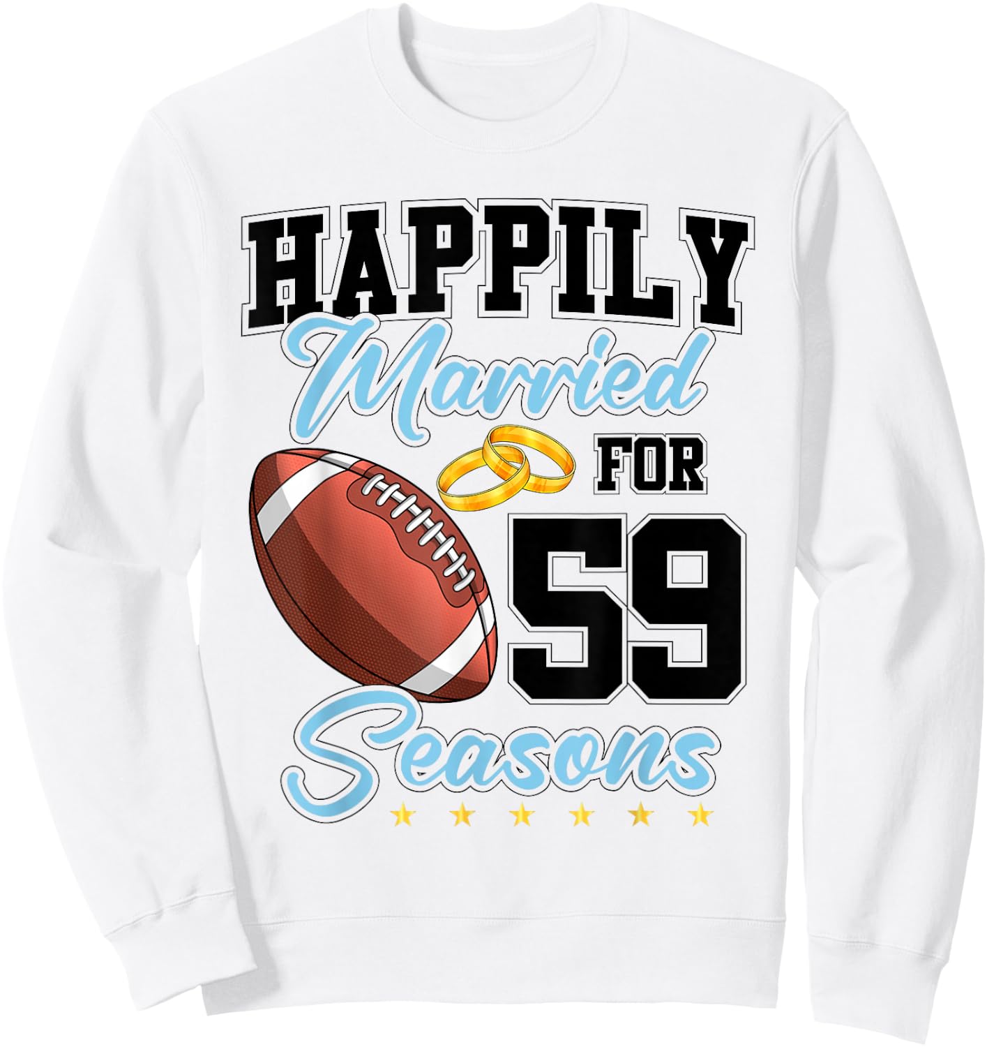 59th Wedding Anniversary Football Couples 59 Years Marriage Sweatshirt - Sweatshirt | White