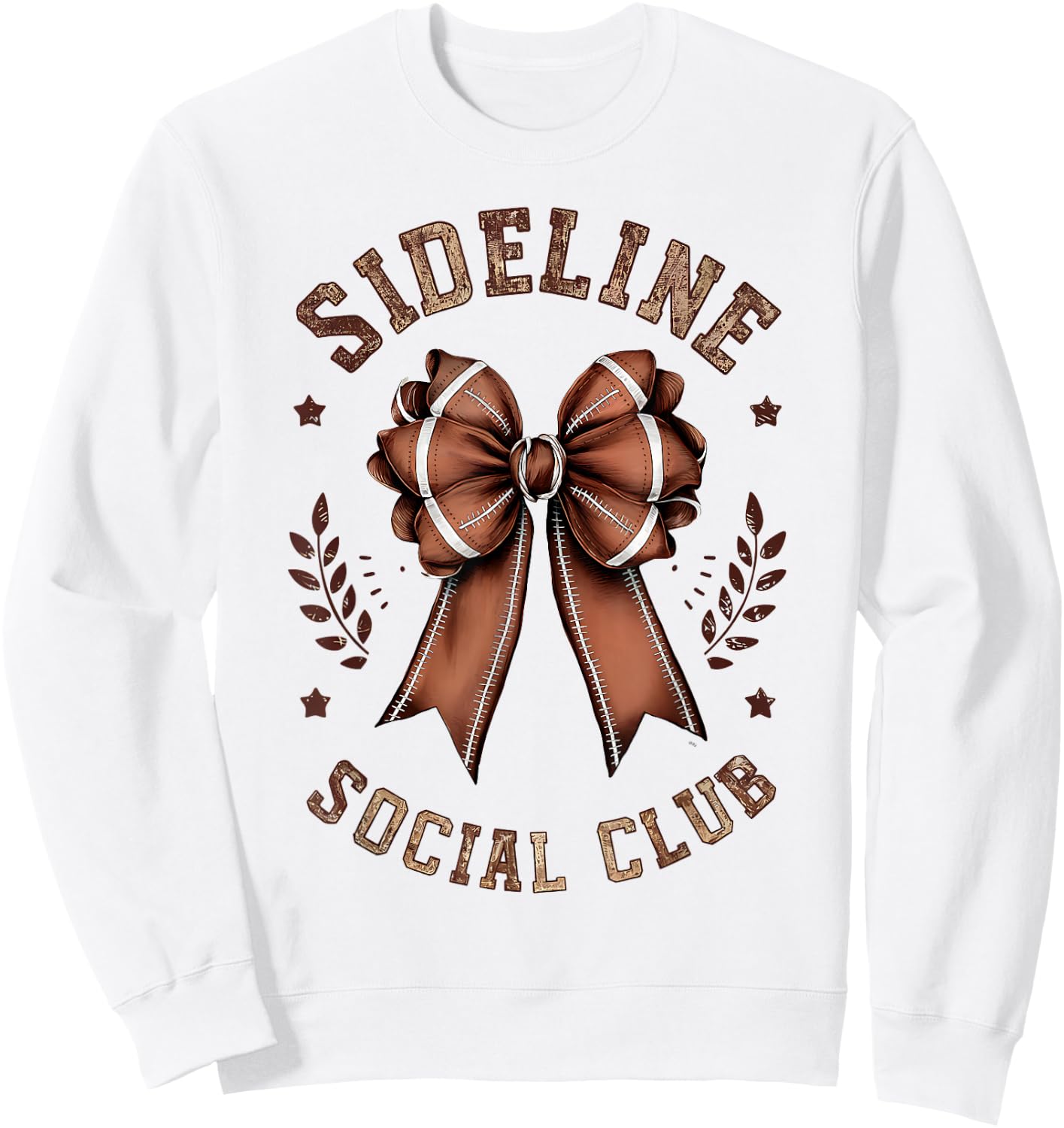Girls Women's Moms Coquette Bow Football Lover Game Day Sweatshirt - Sweatshirt | White