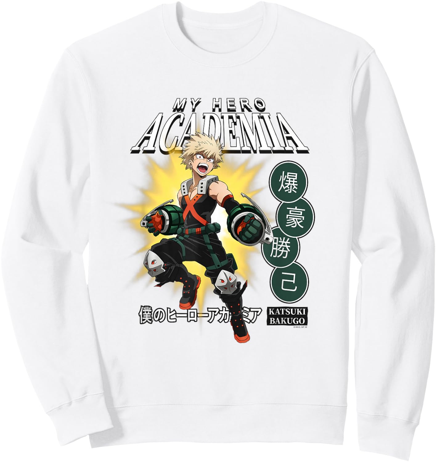 My Hero Academia Katsuki Bakugo Icons Anime Sweatshirt - Sweatshirt | White
