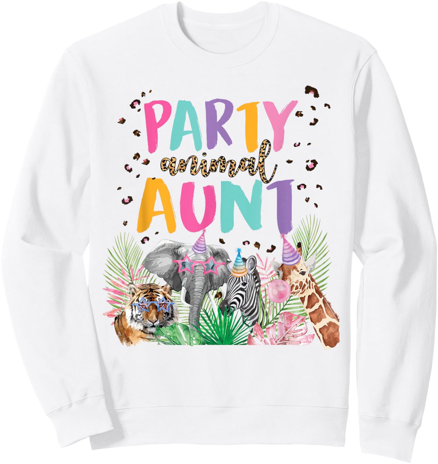Aunt Of The Birthday Boy Zoo Theme Animal Party Sweatshirt - Sweatshirt | White