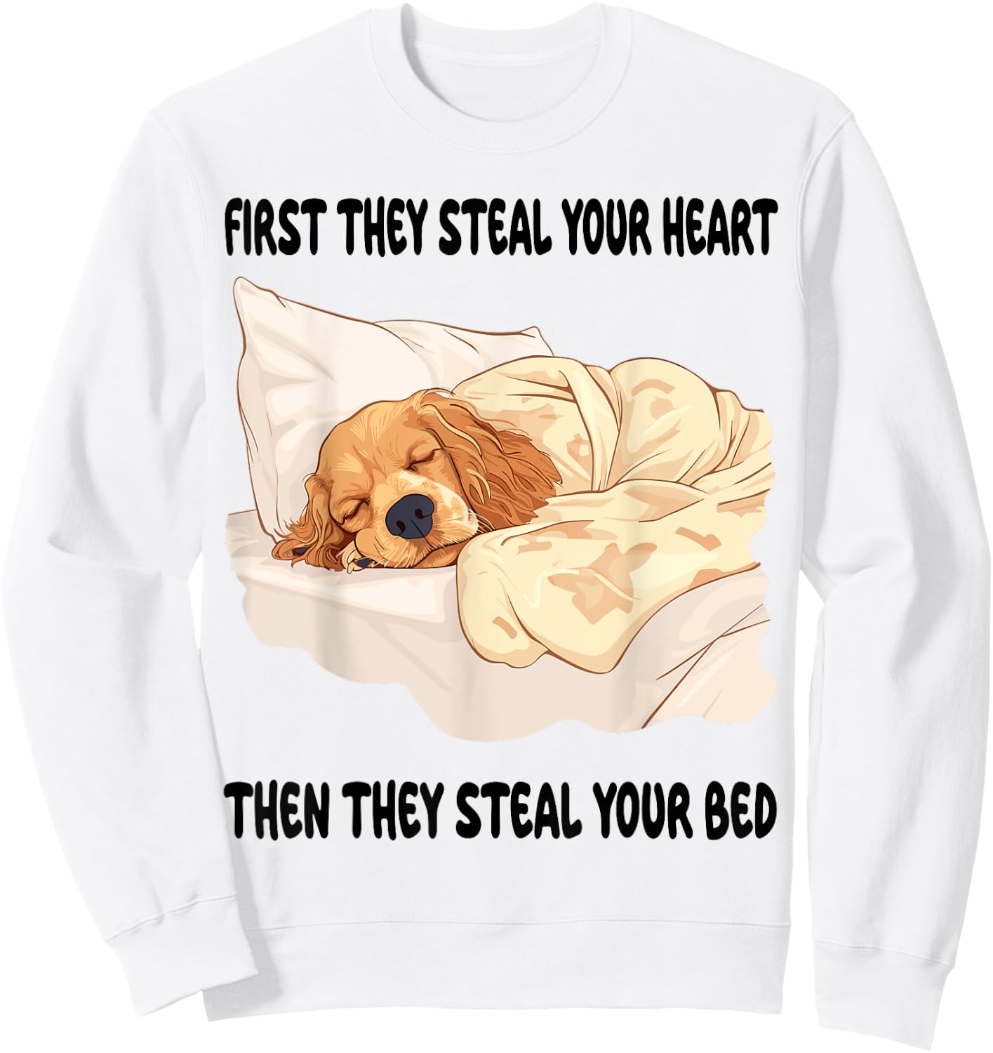 Cocker Spaniel Sleeping Pajamas Nightgown Sweatshirt - Sweatshirt | White