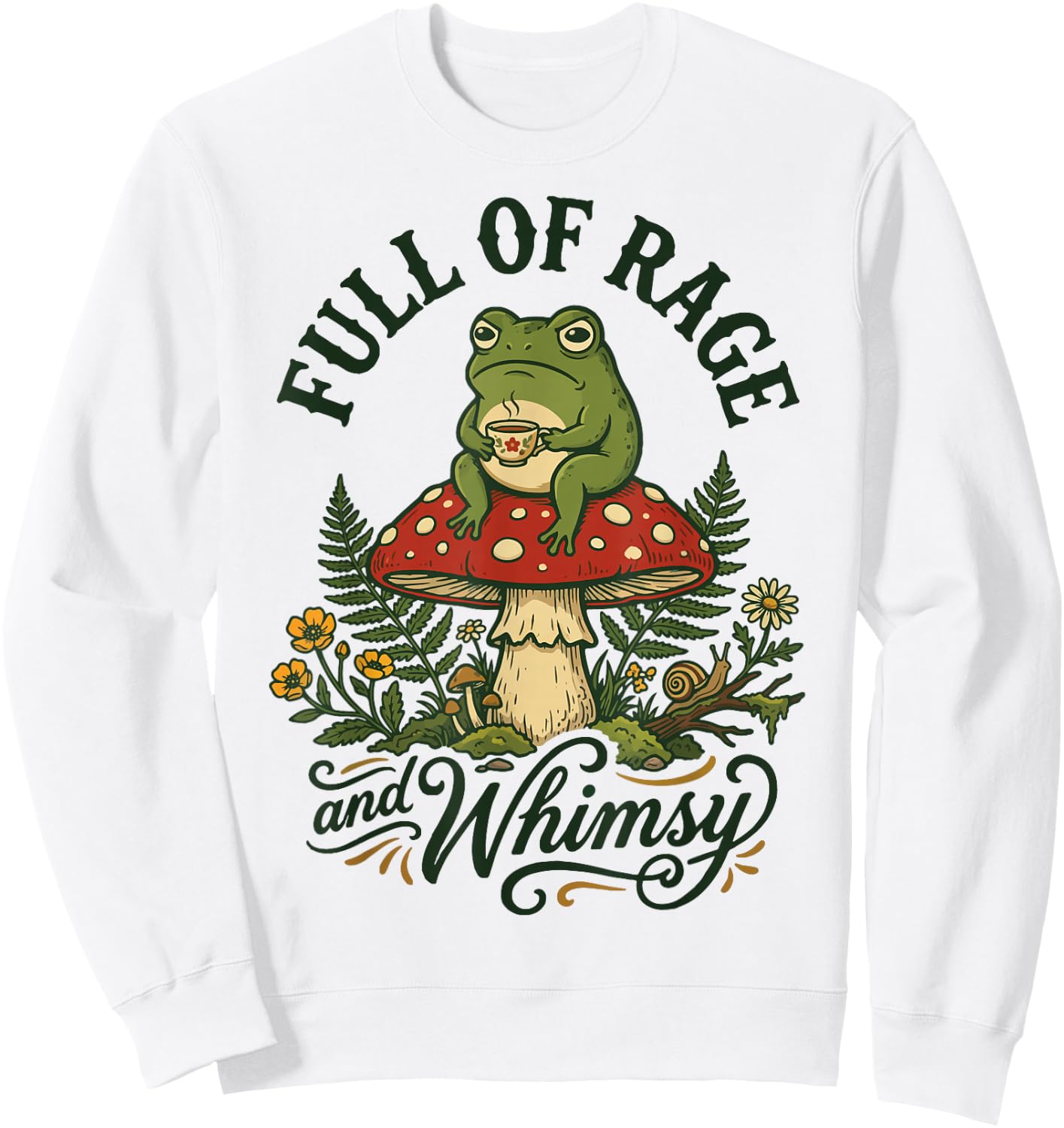 Full of Rage and Whimsy Sweatshirt - Sweatshirt | White