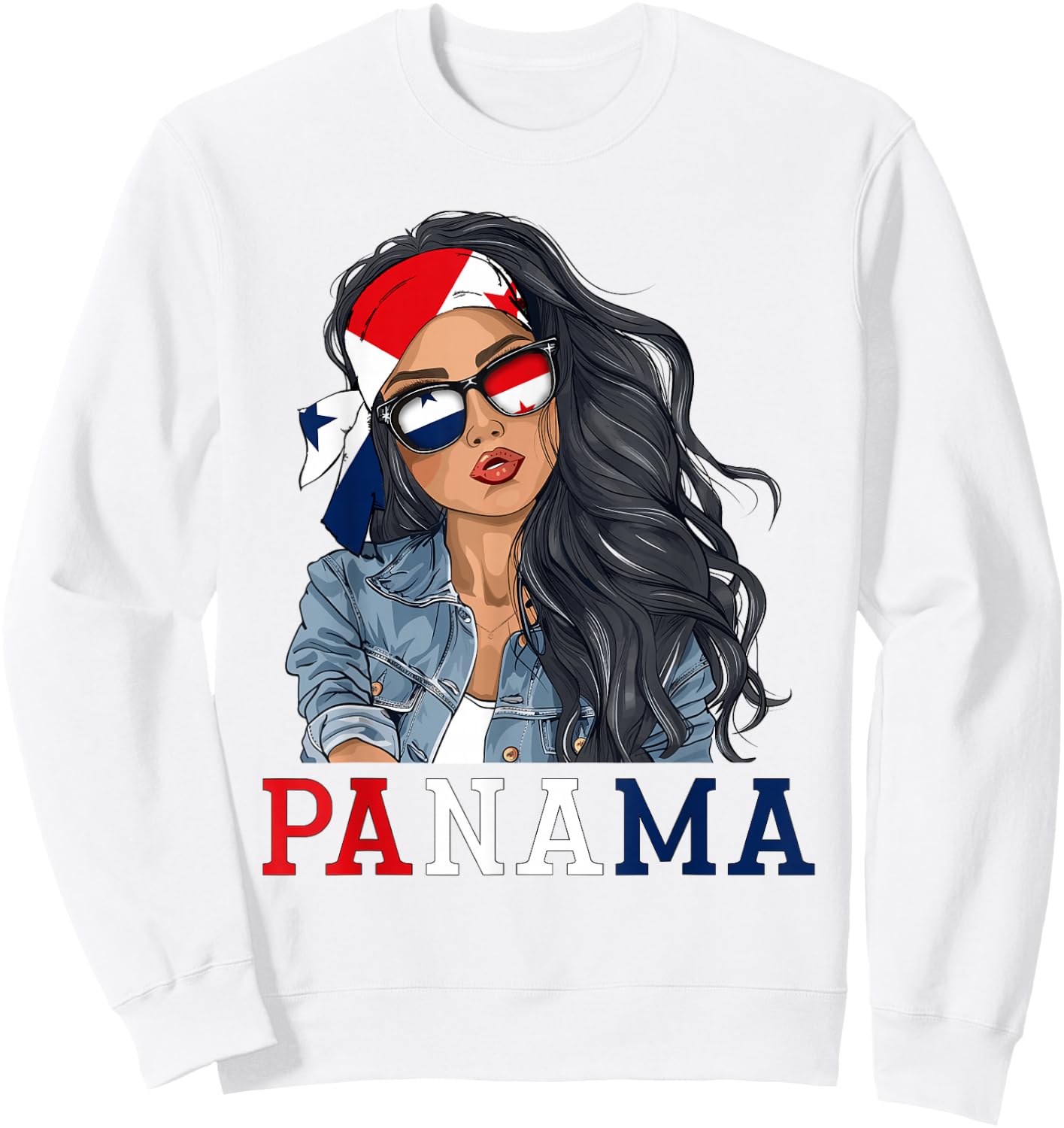 Panamanian Woman Products Flag Uniform Heritage Panama Sweatshirt - Sweatshirt | White